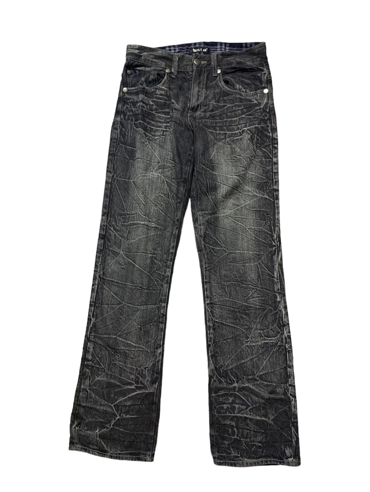 Hysteric Glamour Japanese Brand WILD LIFE Acid Wash Black Washed Denim Size US 32 / EU 48 - 2 Thumbnail