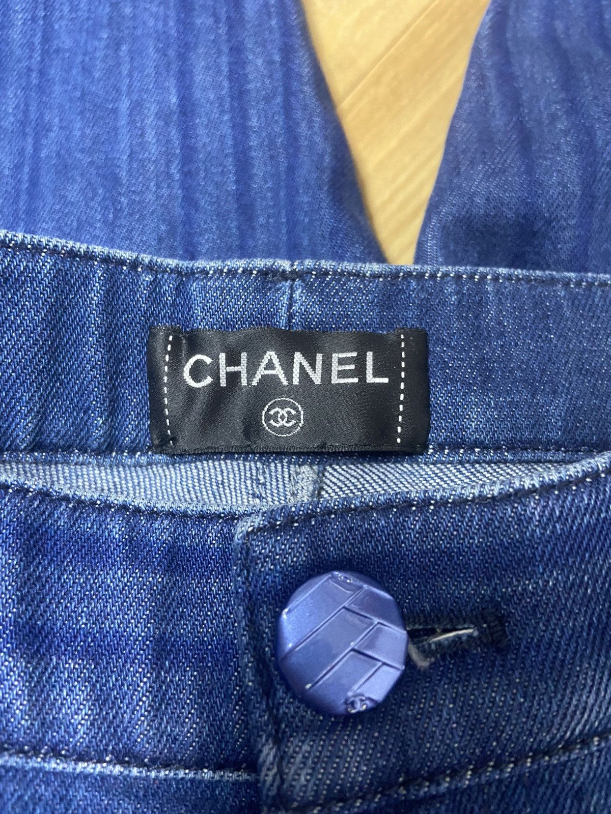 Chanel 36 Chanel striped washing denim pants jeans Size 26" / US 2 / IT 38 - 4 Thumbnail