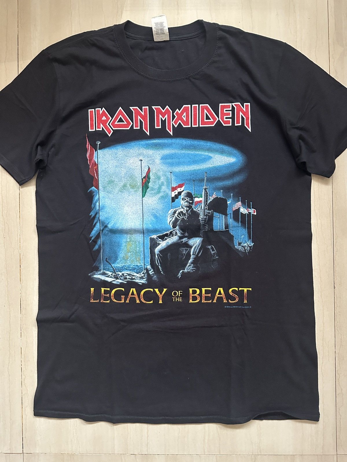 Iron Maiden Legacy of The Beast on Gildan Tag