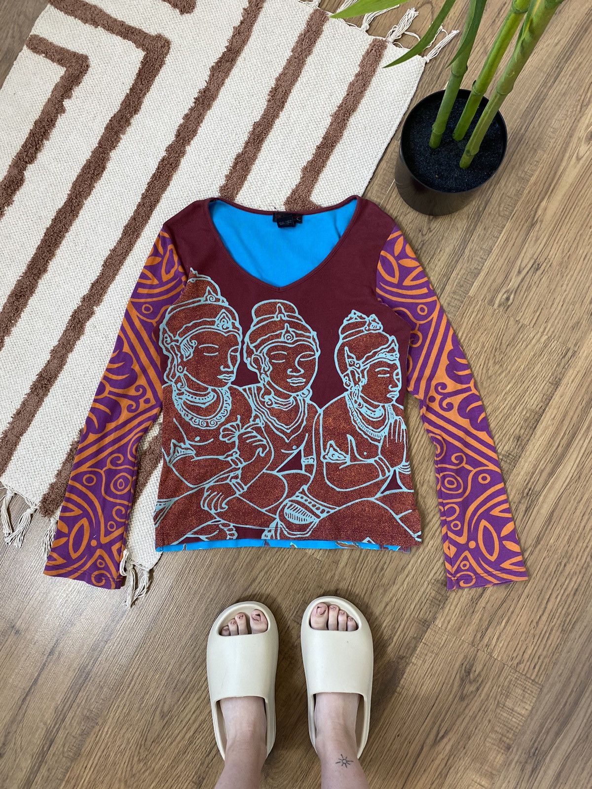 Vintage Y2K STYLE INDIAN FACES HERON LONGSLIVE Size M / US 6-8 / IT 42-44 - 1 Thumbnail