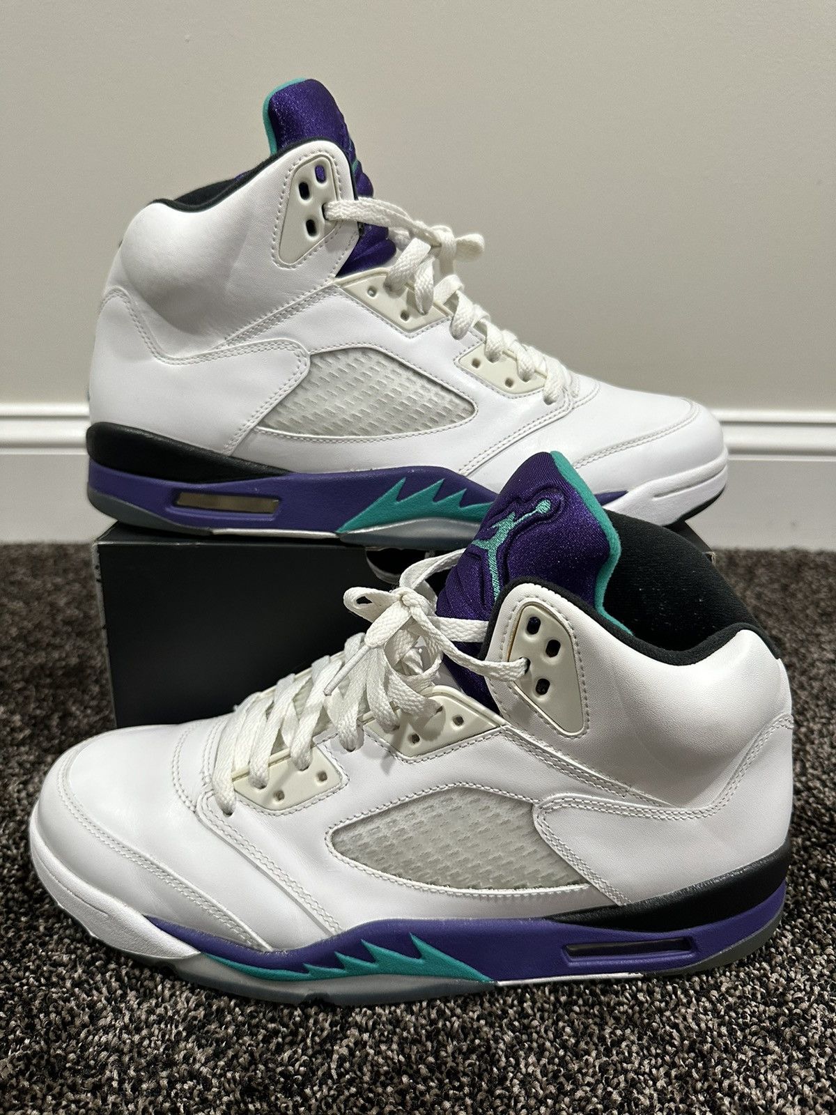 image of Air Jordan 5 Retro Grape 2013 Sneaker in White, Men's (Size 11)