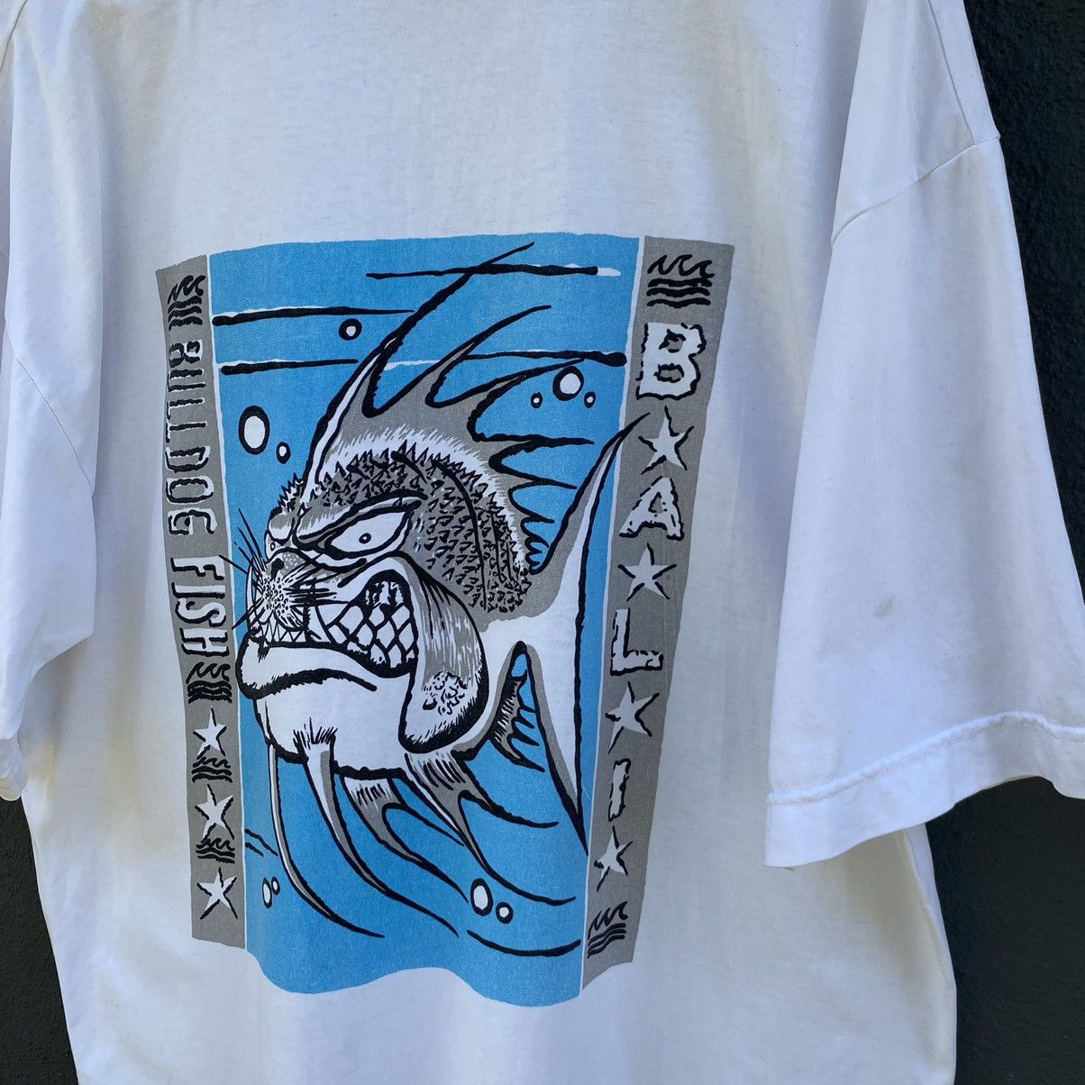 Vintage Vintage 90s Bulldog Fish Bali Surf ERD GRUNGE THRASHED TEE Size US XXL / EU 58 / 5 - 3 Thumbnail