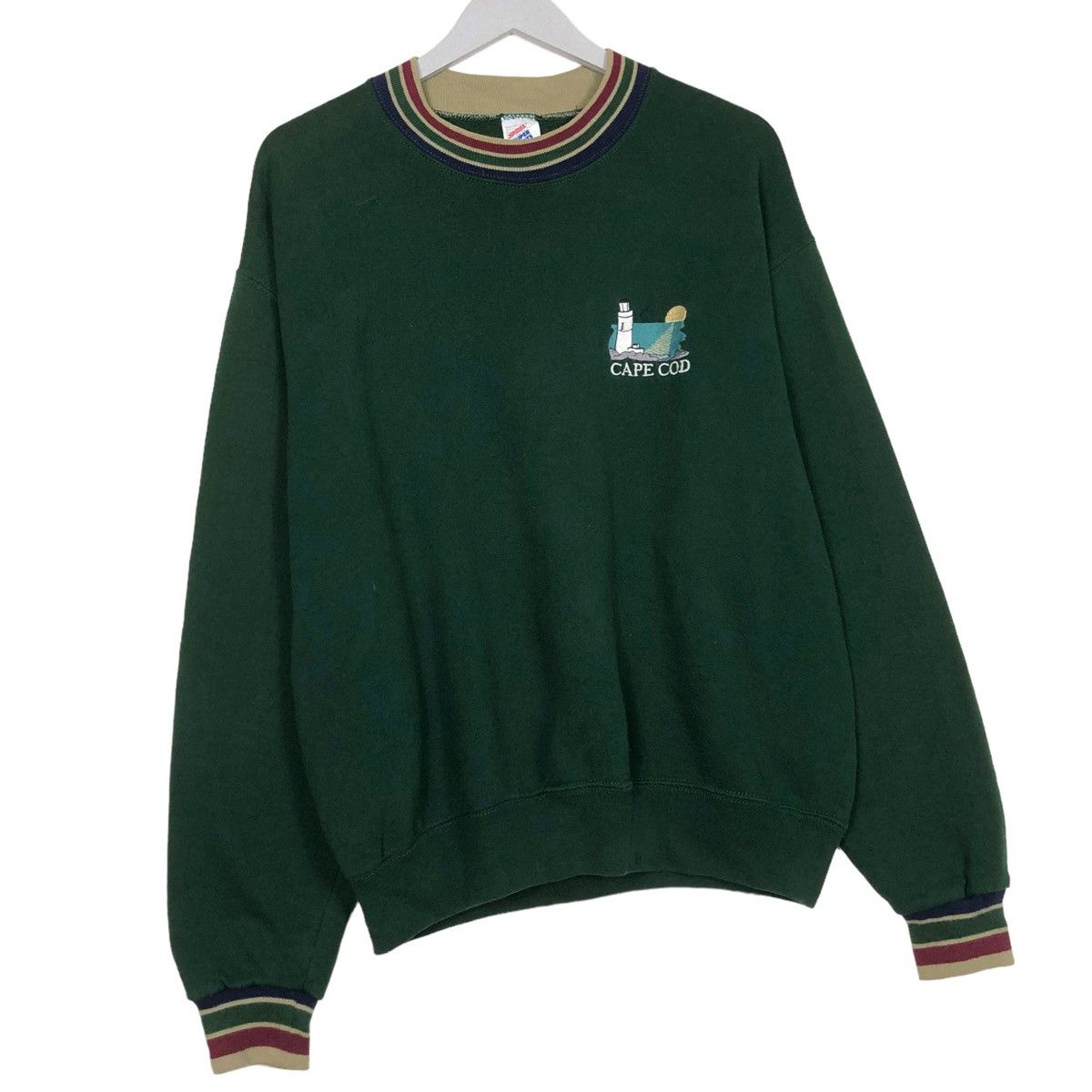 Vintage 💥90s CAPE COD USA EMBROIDERED LOGO RINGER CREWNECK Size US M / EU 48-50 / 2 - 3 Thumbnail