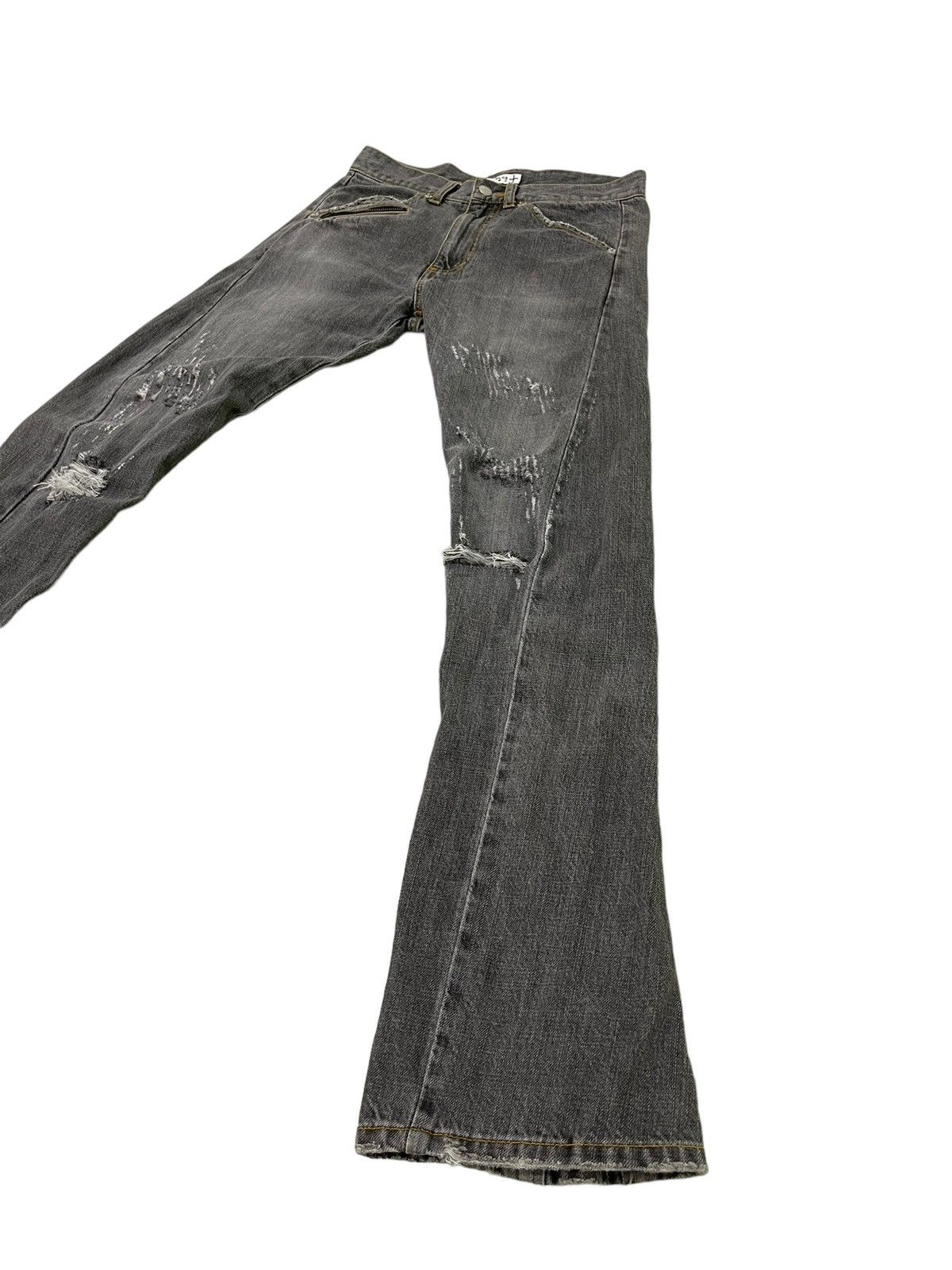 Japanese Brand Flare Jeans Klein Plus Homme Distress Slim Boot Cut 5🟦9 Size US 29 - 3 Thumbnail