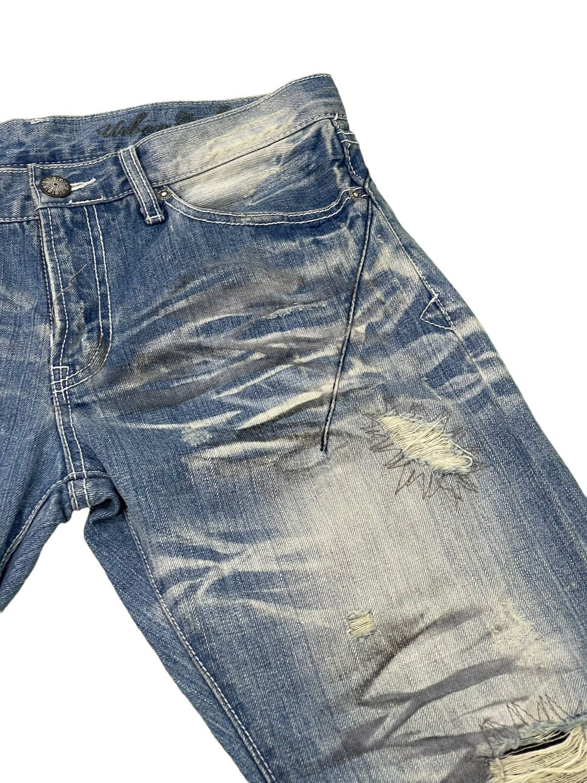Japanese Brand Distress Jeans Urban Craft Honeycomb Painted Straight 5🟦8 Size US 32 / EU 48 - 9 Thumbnail