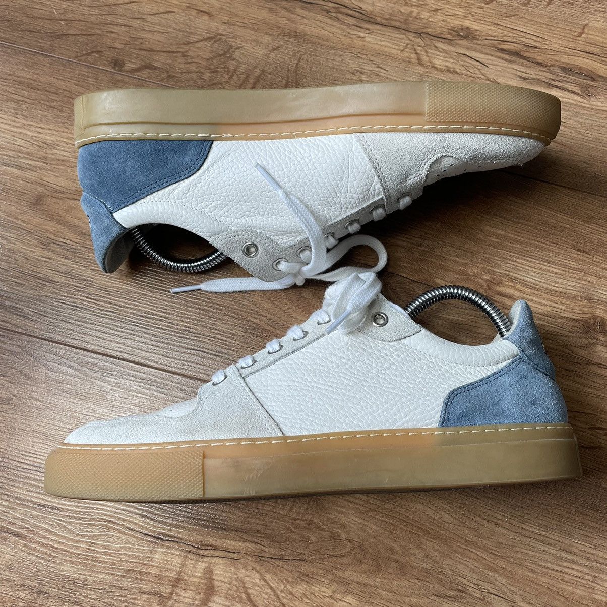 AMI × Designer × Other Ami White-Blue Leather Low Top Sneakers Portugal Designer Size US 9 / EU 42 - 2 Thumbnail