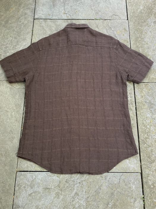 Camicia Uomo Perry Ellis In Lino Tinta Unita – Maniche Corte, Colletto Aperto – Perfetta Per L'Estate – Look Elegante E Fresco