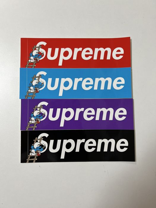 Supreme supreme smurf box logo sticker set | Grailed