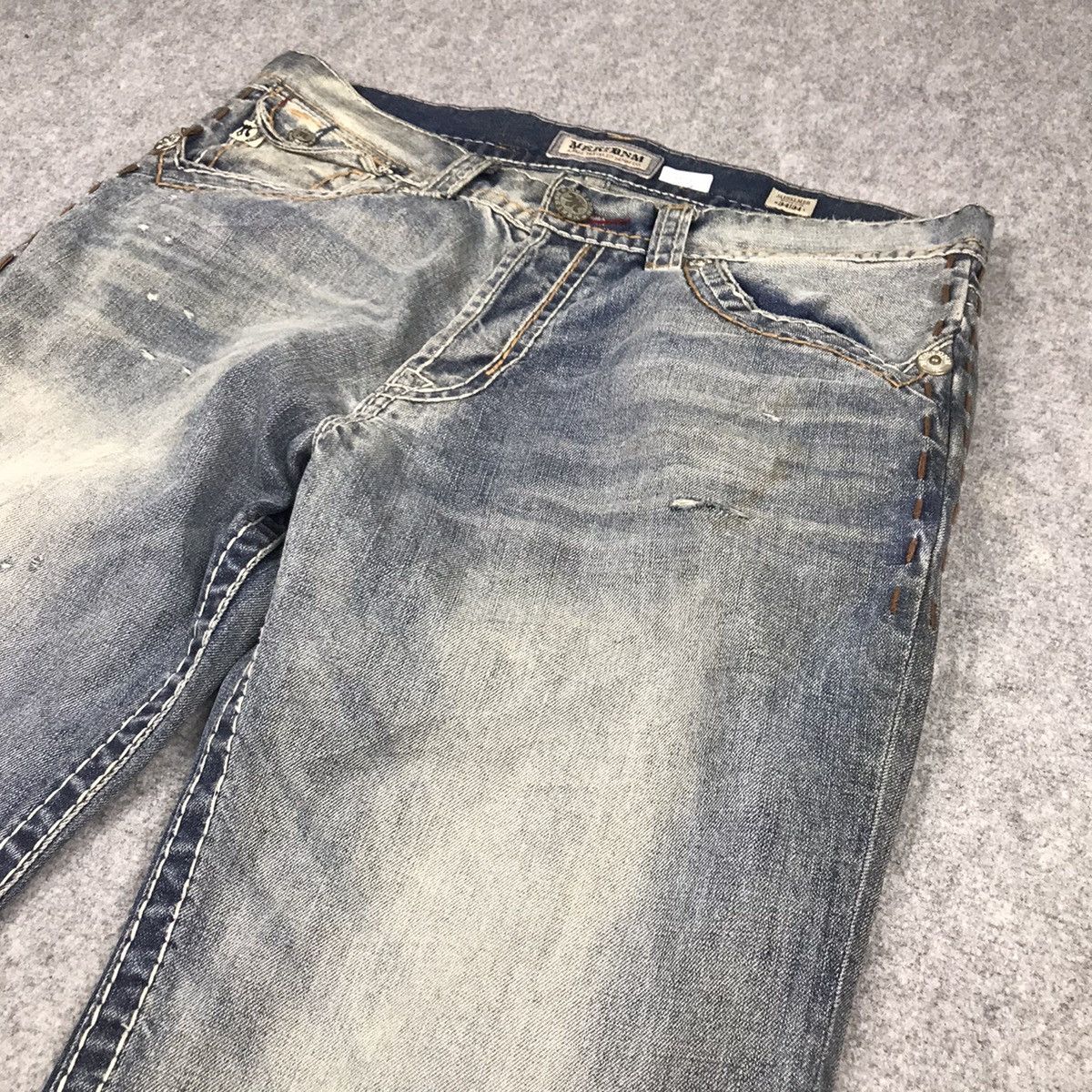 Japanese Brand × Mek Denim BLUE FADED🔥MEK DENIM DISTRESSED DENIM PANTS Size US 34 / EU 50 - 8 Thumbnail