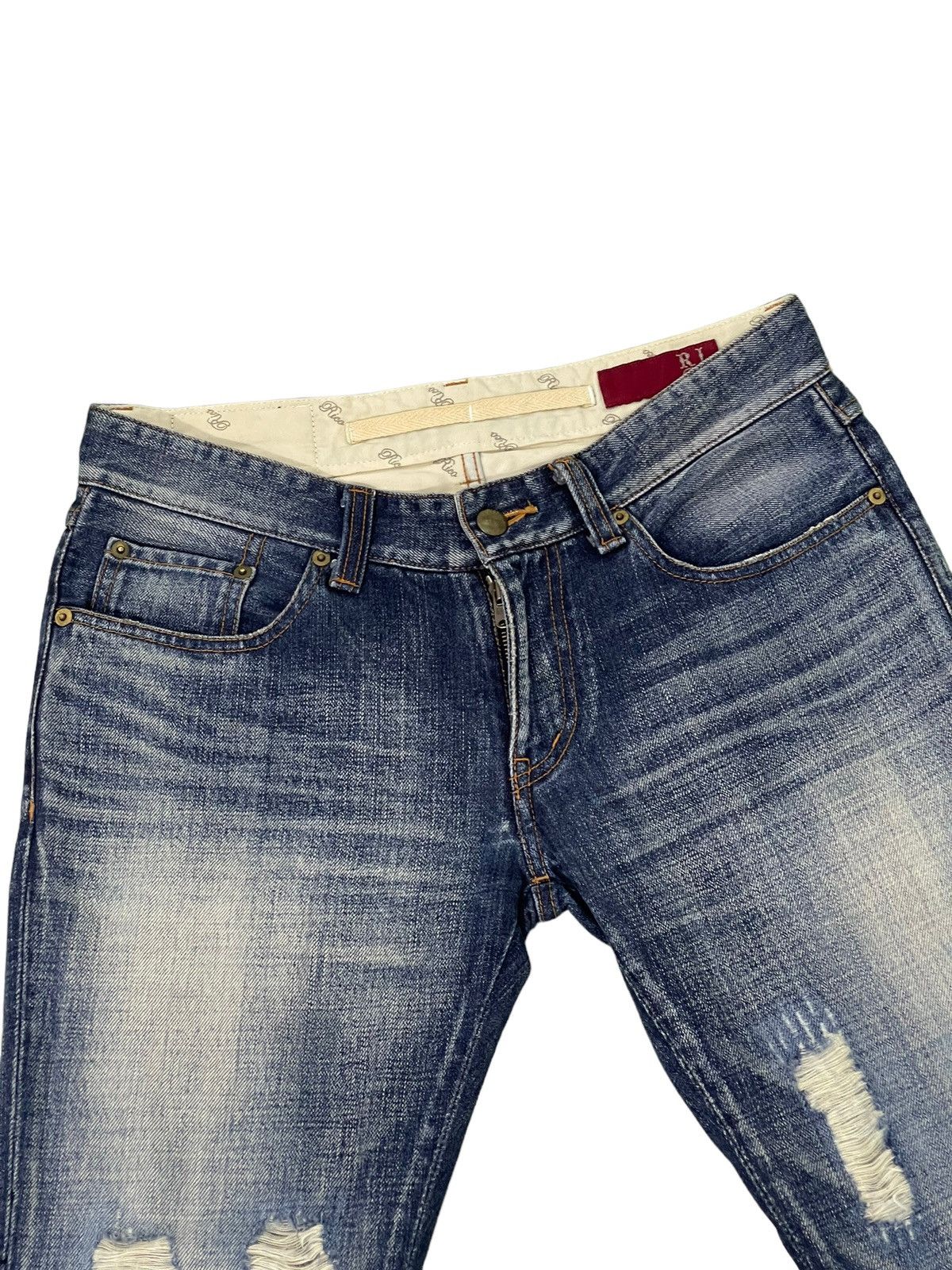 Japanese Brand Flare Jeans Rico Japan Distress Faded Low Rise Boot Cut 6🟦1 Size US 30 / EU 46 - 9 Thumbnail