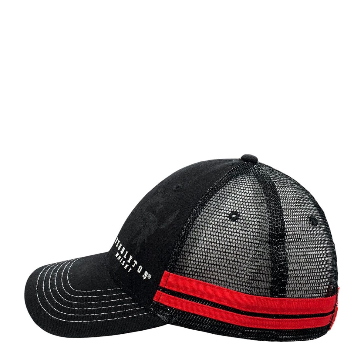 Vintage Pendleton Whisky Black Red Striped Let’er Buck Trucker Hat Size ONE SIZE - 3 Thumbnail