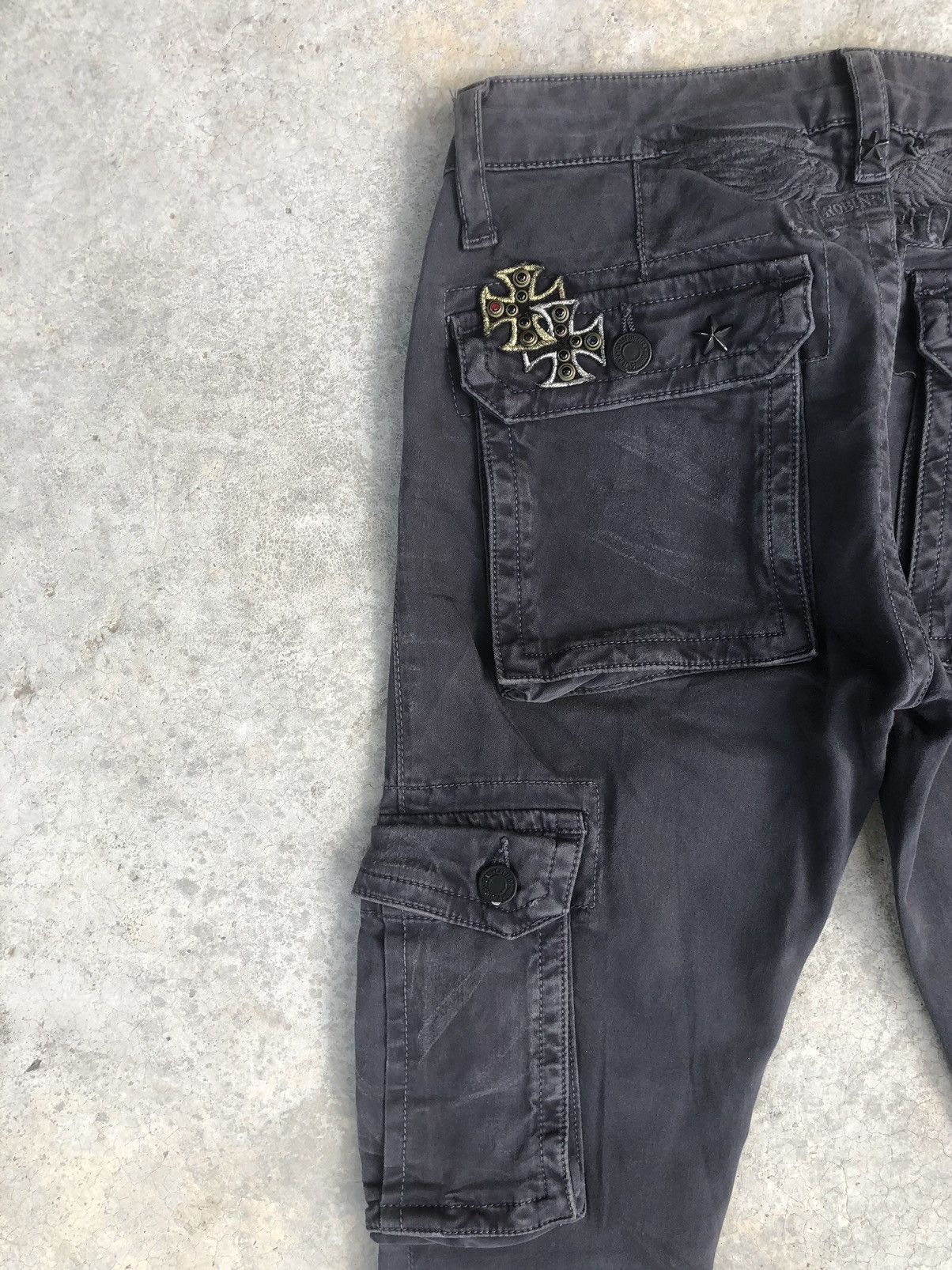 Robins Jeans Robin’s Cargo Pants Multipocket Chrome Heart Size US 27 - 9 Thumbnail