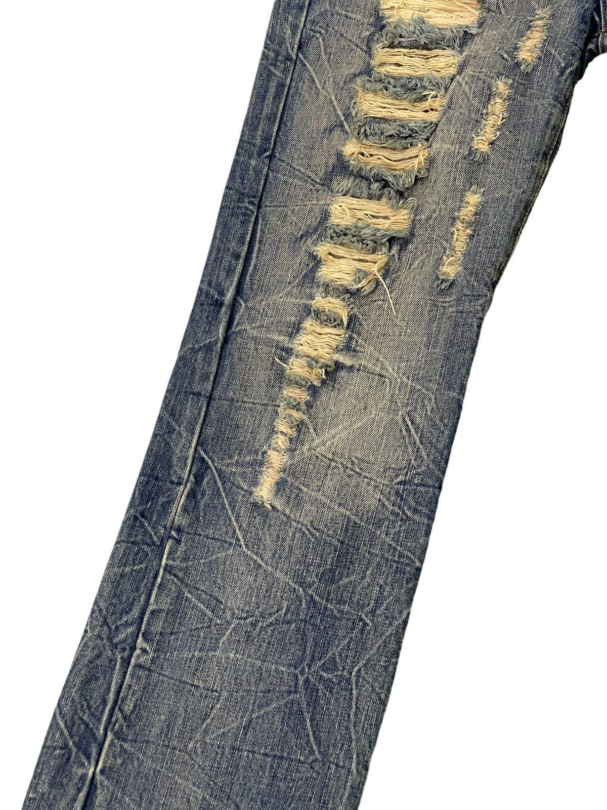 Japanese Brand Distress Jeans K.U.I Acid Wash Low Rise Denim Straight 5🟦9 Size US 30 / EU 46 - 15 Thumbnail
