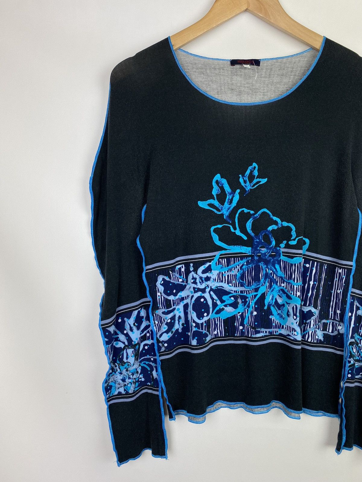 Kenzo VTG Y2K Kenzo Jeans ladie flower print long sleeve top tunic Size M / US 6-8 / IT 42-44 - 2 Thumbnail