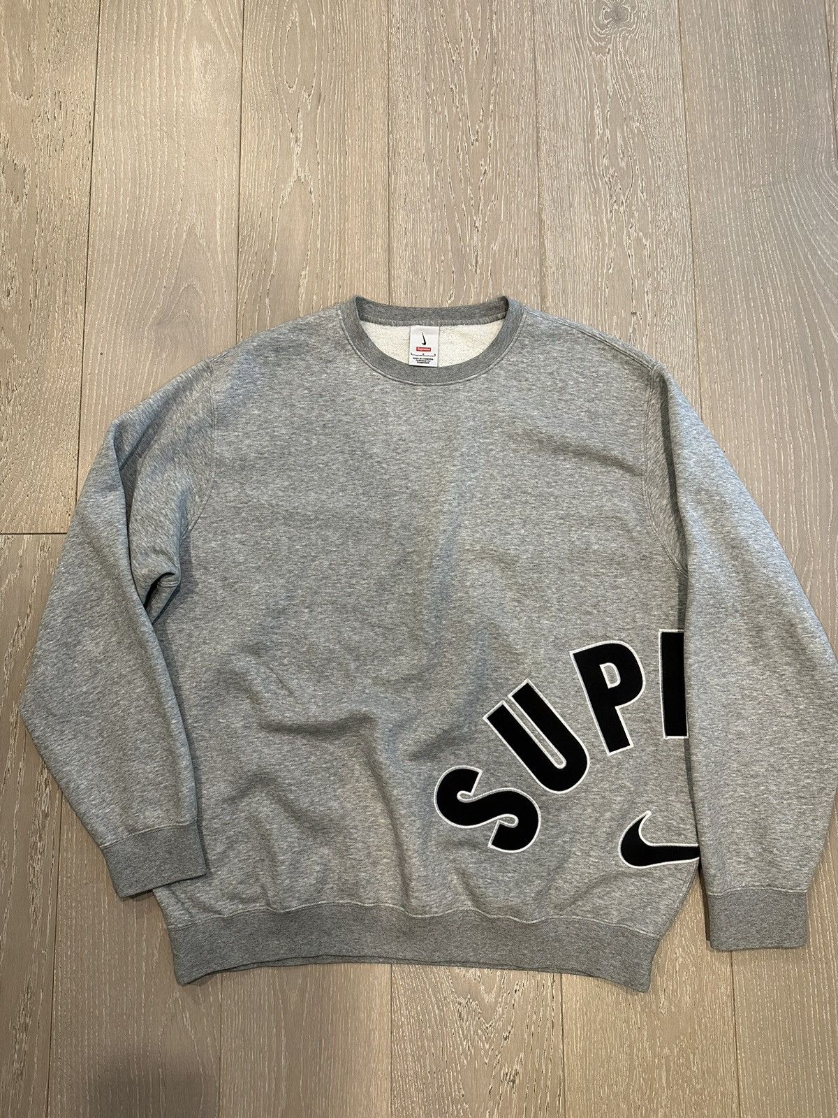 Supreme Supreme x Nike Arc Crewneck Sweatshirt Heather Grey | Grailed