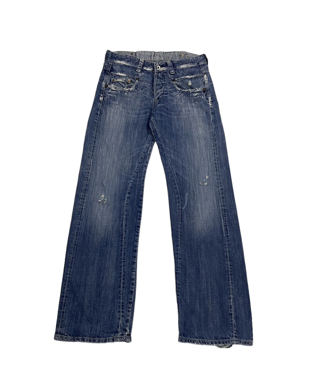 G-Star Vintage Gstar Raw Distressed Jeans Embroidery Logo Size US 34 / EU 50 - 3 Thumbnail