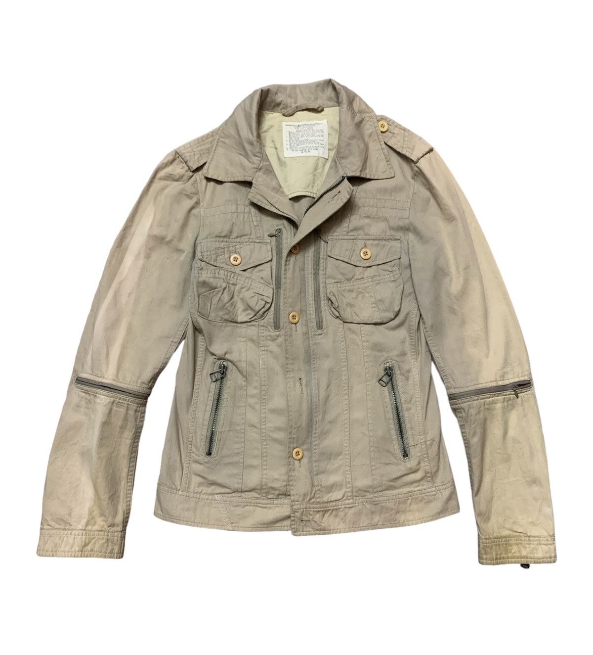 image of Le Grande Bleu L G B x Tornado Mart Japan G.o.a Apocalypse Steampunk Cargo Jacket in Washed Sun Fad