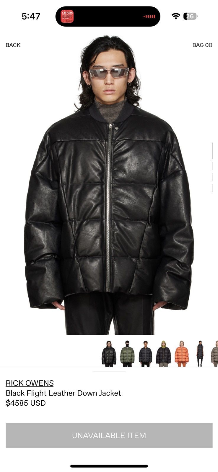 Rick Owens Rick Owens FW22 STROBE Leather Flight Jacket NWT Size US M / EU 48-50 / 2 - 3 Thumbnail