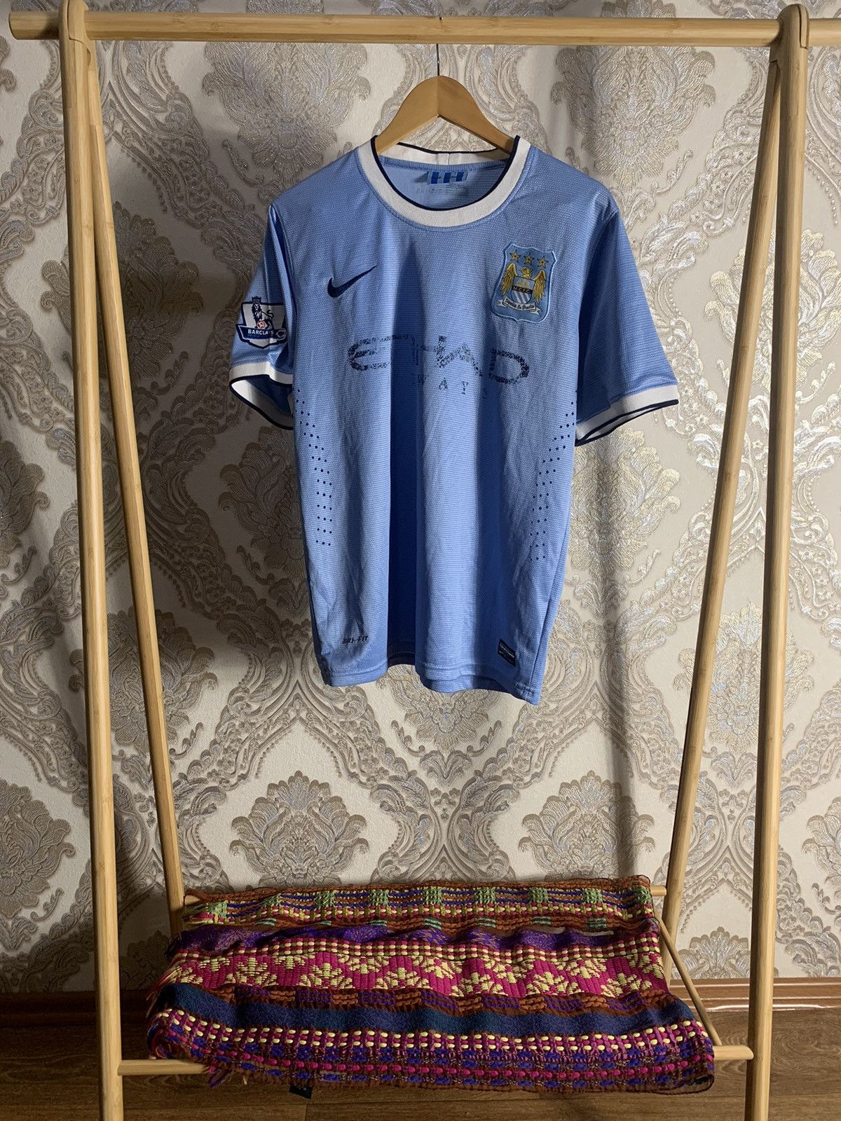 Pre-owned Soccer Jersey X Vintage Nike Manchester City Soccer Jersey Football Drill In Navy