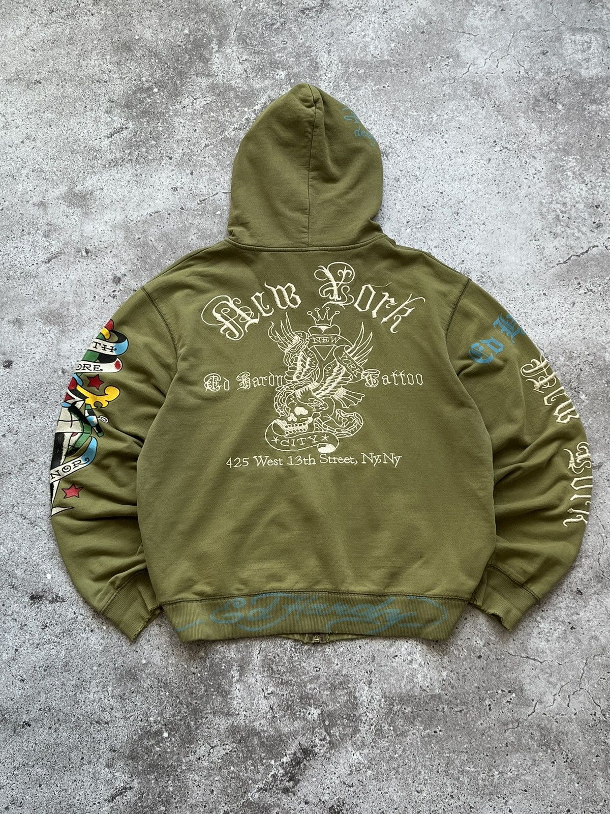 Christian Audigier × Ed Hardy × Vintage Vintage Ed Hardy Zip Up Hoodie Rare Big Logo Size US L / EU 52-54 / 3 - 17 Thumbnail