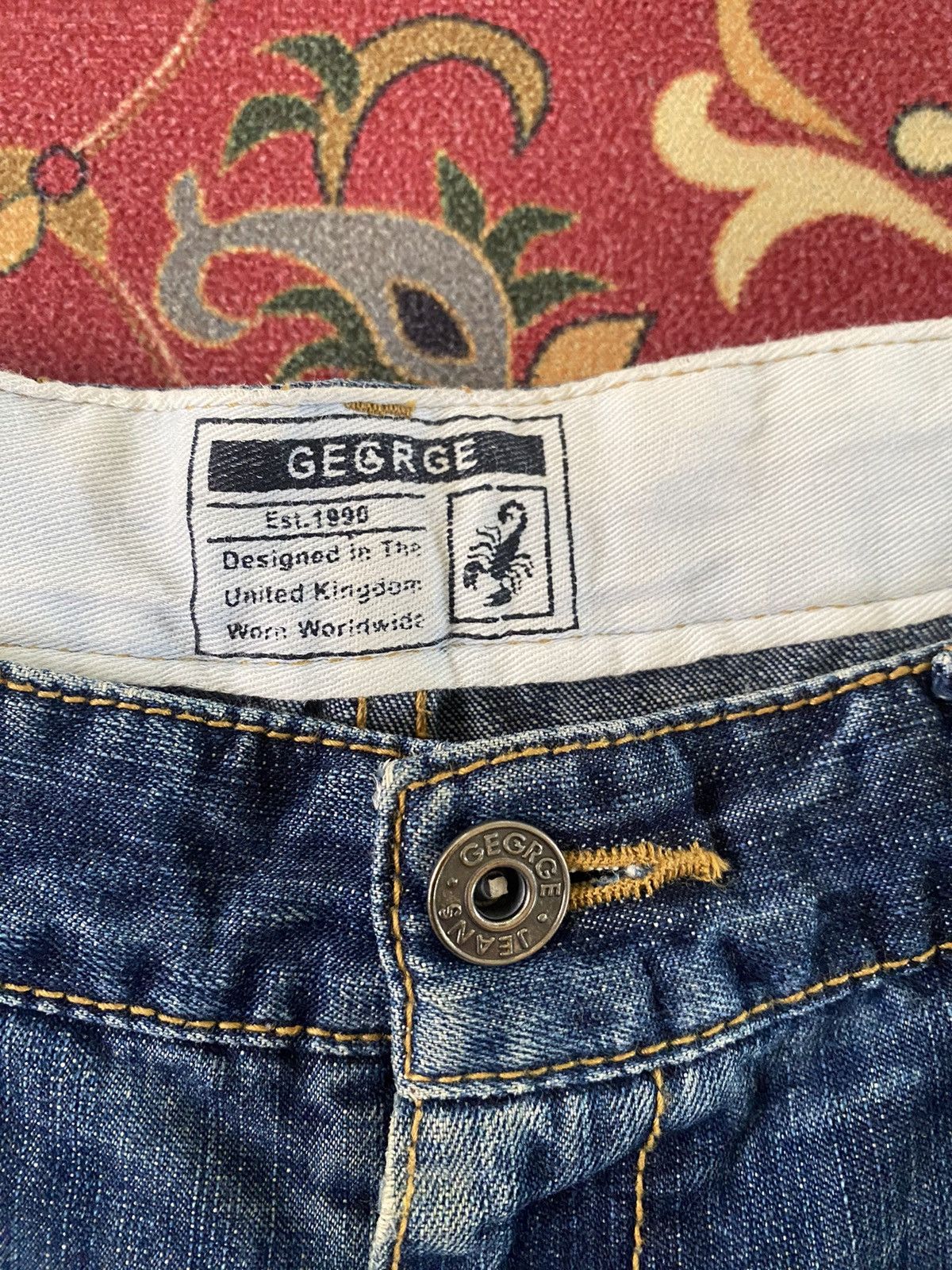 Japanese Brand Vintage GEGRGE Distressed Denim Pant Size US 32 / EU 48 - 7 Thumbnail
