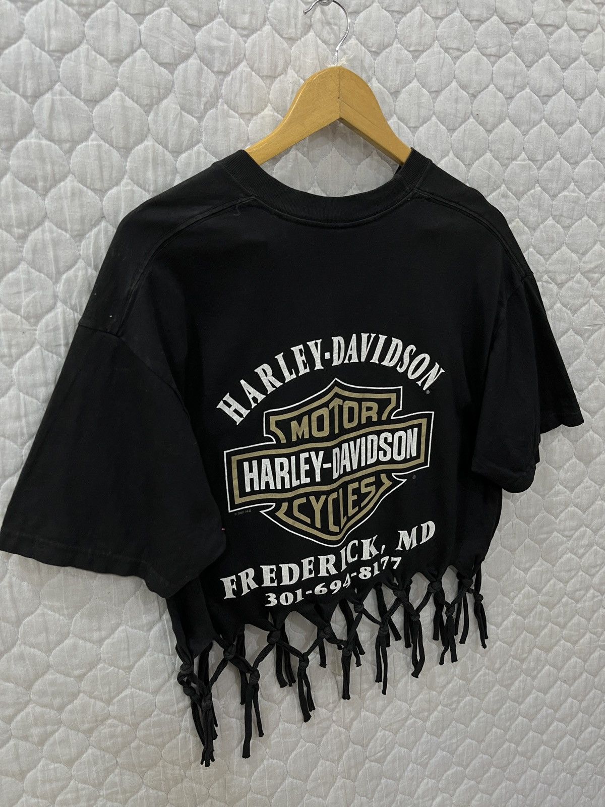Harley Davidson × Vintage (Qqqq). VINTAGE HARLEY DAVIDSON CUSTOM CROP T SHIRTS Size L / US 10 / IT 46 - 6 Thumbnail
