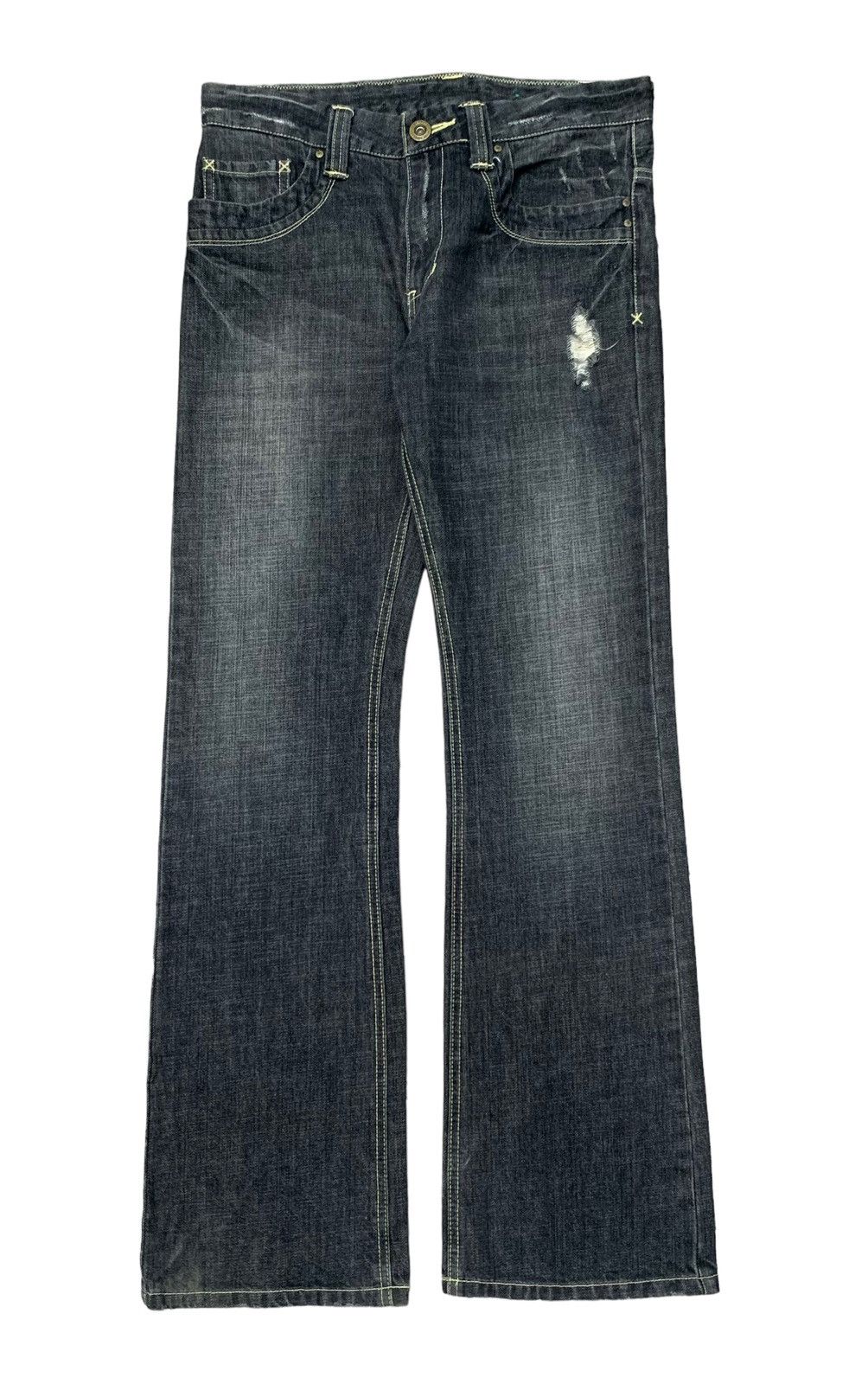Designer × Japanese Brand × Vintage Rare Design Vintage Kiss Mark Big Logo Spell Out Jeans 1990s Size US 32 / EU 48 - 2 Thumbnail