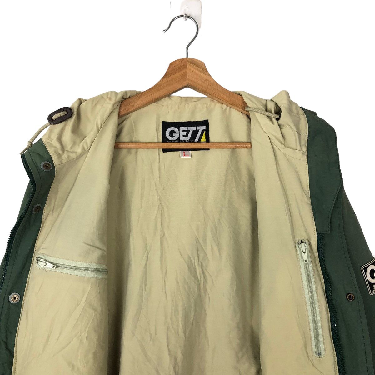 Japanese Brand VINTAGE EXCITING FISHING BY GETT SURVIVAL JACKET COACHPOCKET Size US L / EU 52-54 / 3 - 11 Thumbnail