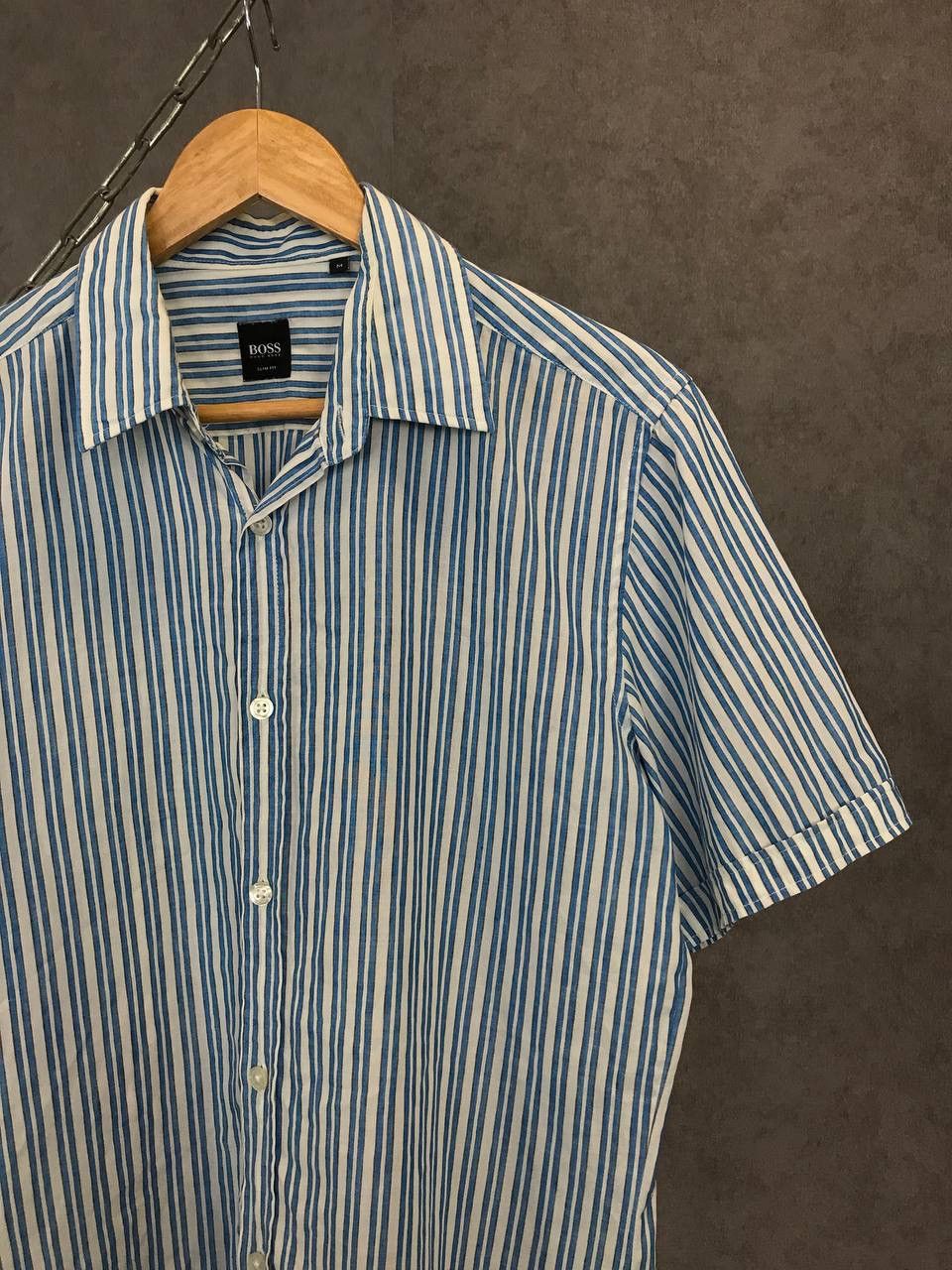 Designer Hugo Boss designer luxury striped shirt Size US M / EU 48-50 / 2 - 2 Thumbnail