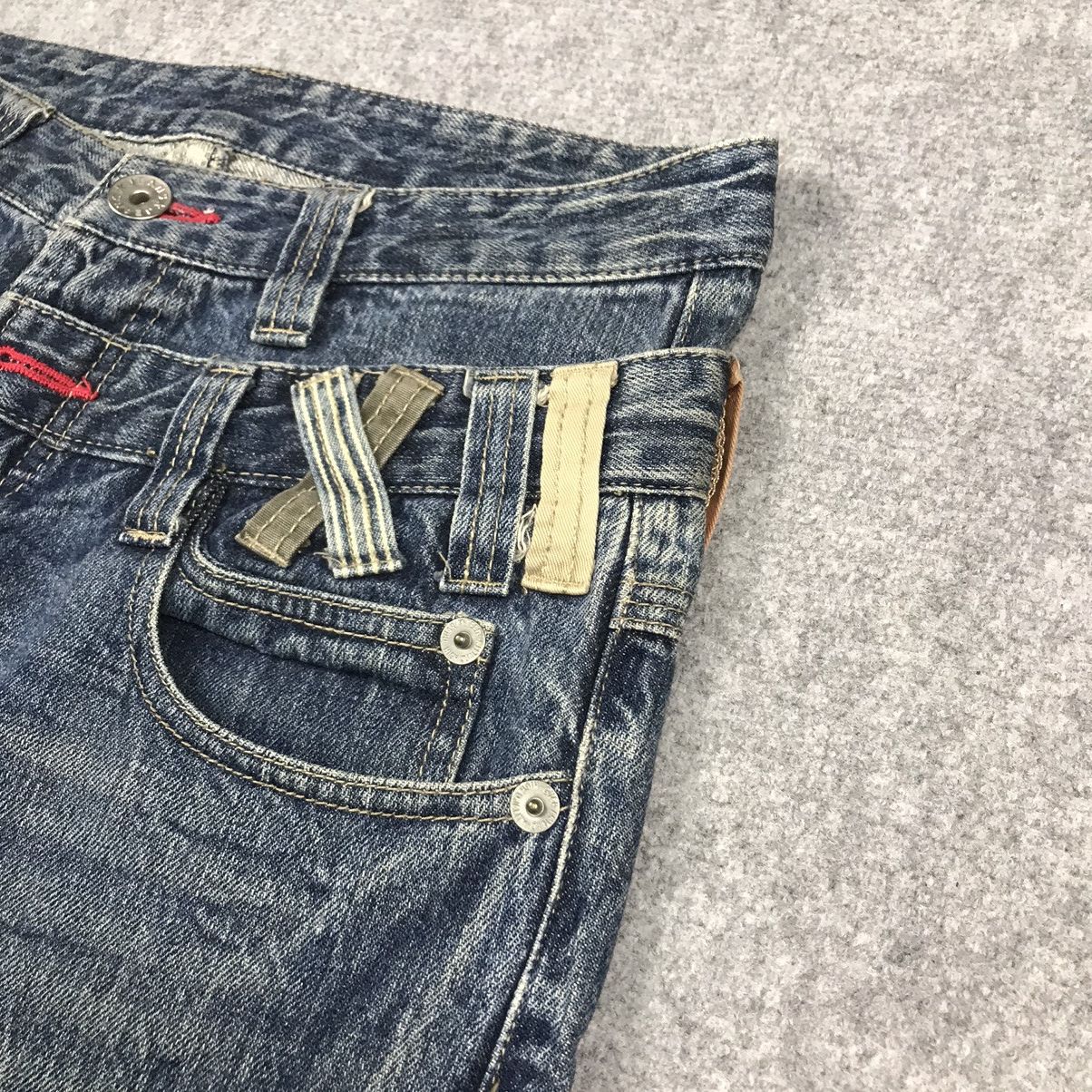 Japanese Brand DOUBLE WAIST DENIM JAPANESE STYLE DENIM PANTS Size US 31 - 9 Thumbnail