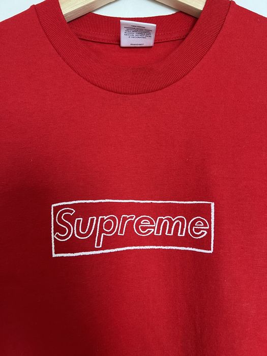 Supreme KAWS Chalk Box Logo Tee Red Size Medium Bogo T Shirt M