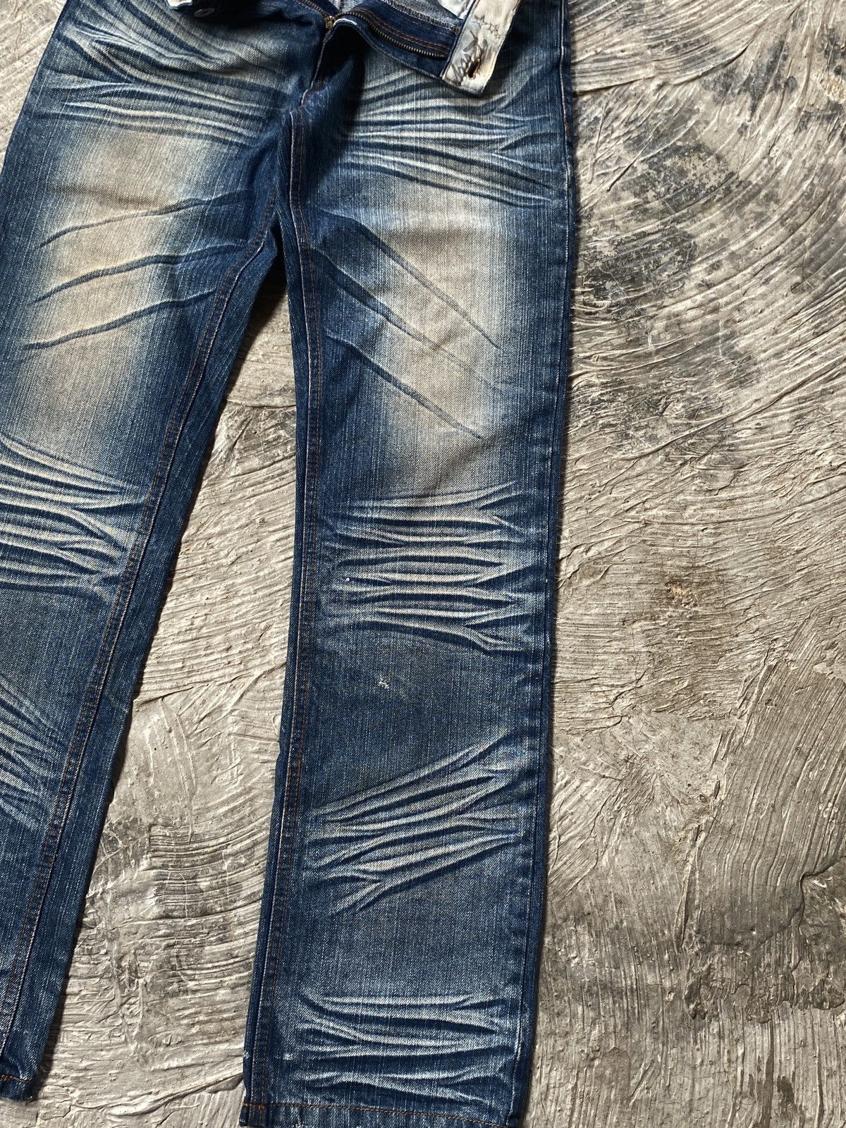 Japanese Brand 🔥BINDING NOW❗️Rhyme Jeans Whiskered Denim Size US 30 / EU 46 - 12 Thumbnail