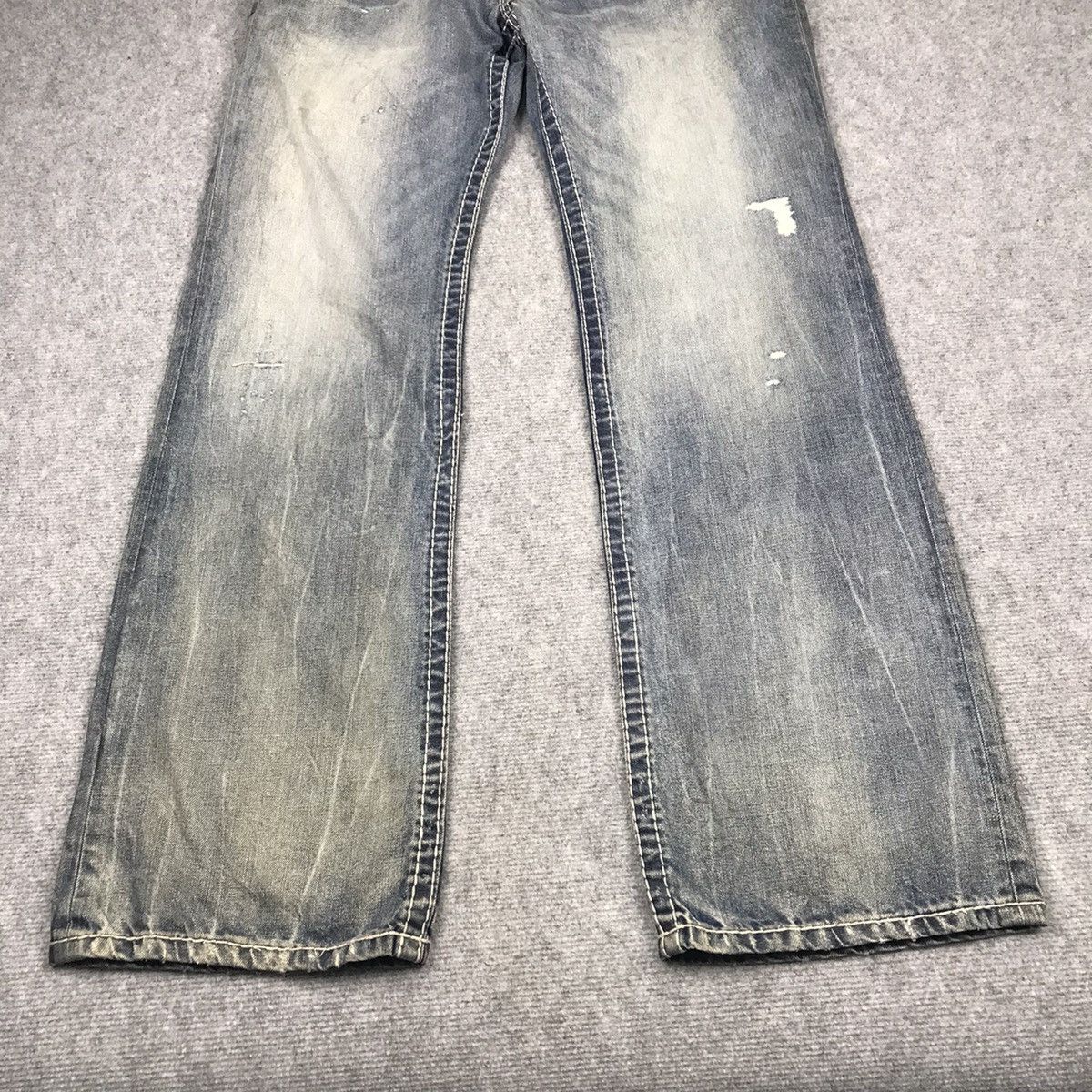 Japanese Brand × Mek Denim BLUE FADED🔥MEK DENIM DISTRESSED DENIM PANTS Size US 34 / EU 50 - 2 Thumbnail