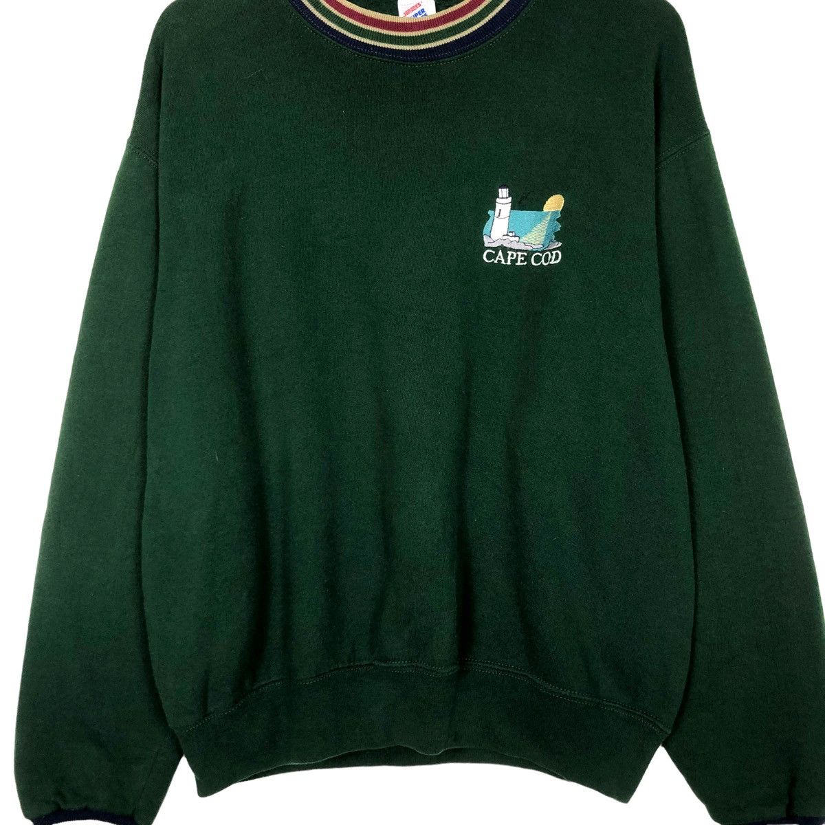 Vintage 💥90s CAPE COD USA EMBROIDERED LOGO RINGER CREWNECK Size US M / EU 48-50 / 2 - 4 Thumbnail
