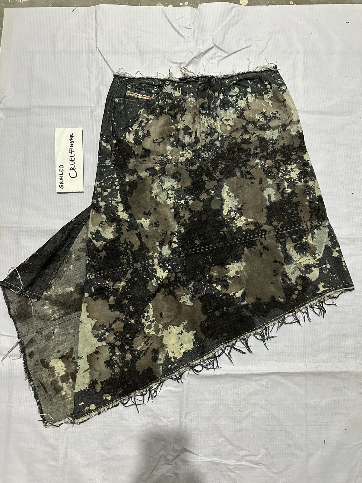 image of Avant Garde x Diesel Asymmetric Camo Skirt, Women's (Size 27)