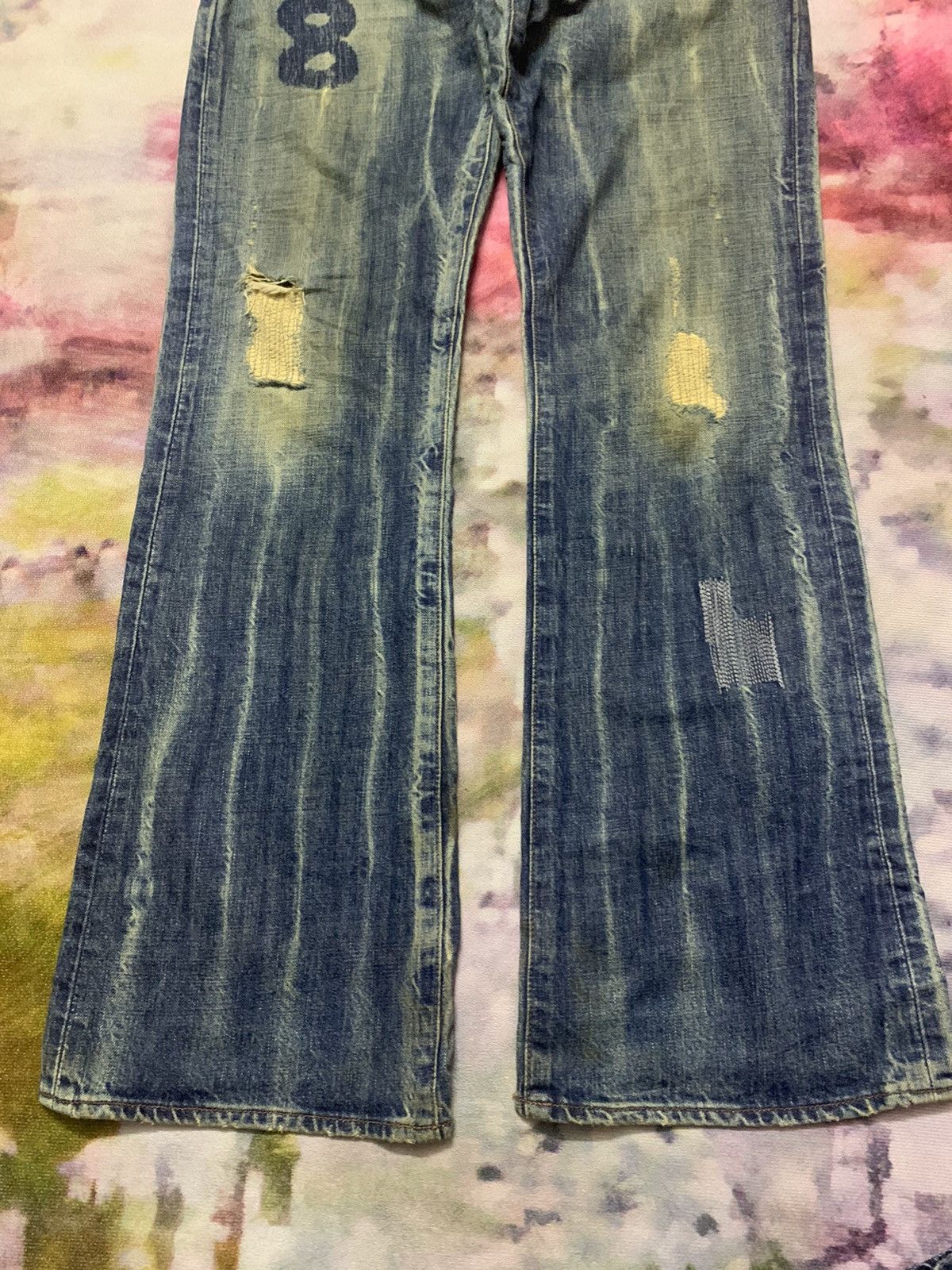 Guess Flare GUESS JEANS Mud Washed Rusty Denim Size US 35 - 4 Thumbnail