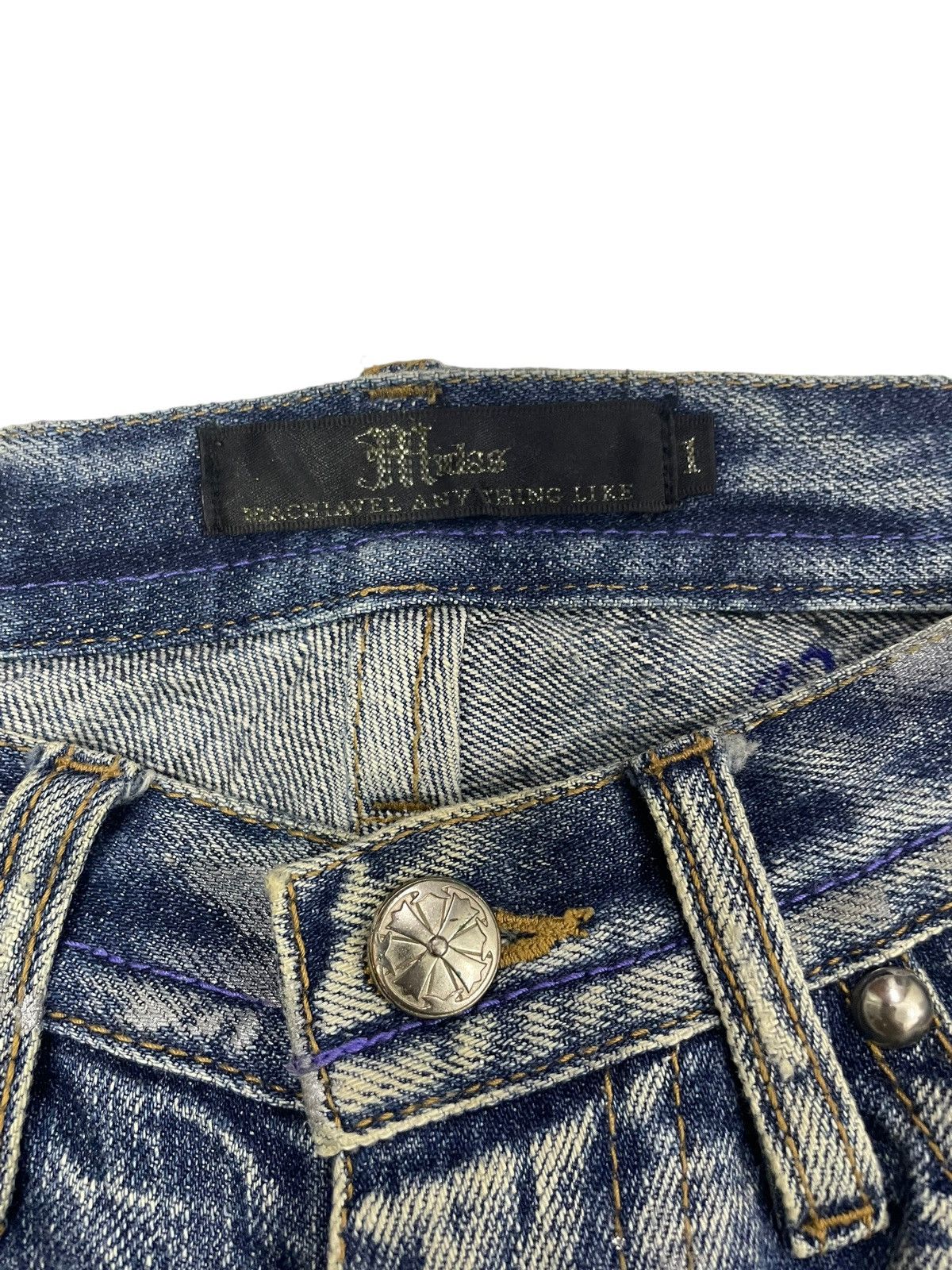 If Six Was Nine Midas Japan Flare Distressed Jeans Hysteric Style Size US 30 / EU 46 - 8 Thumbnail