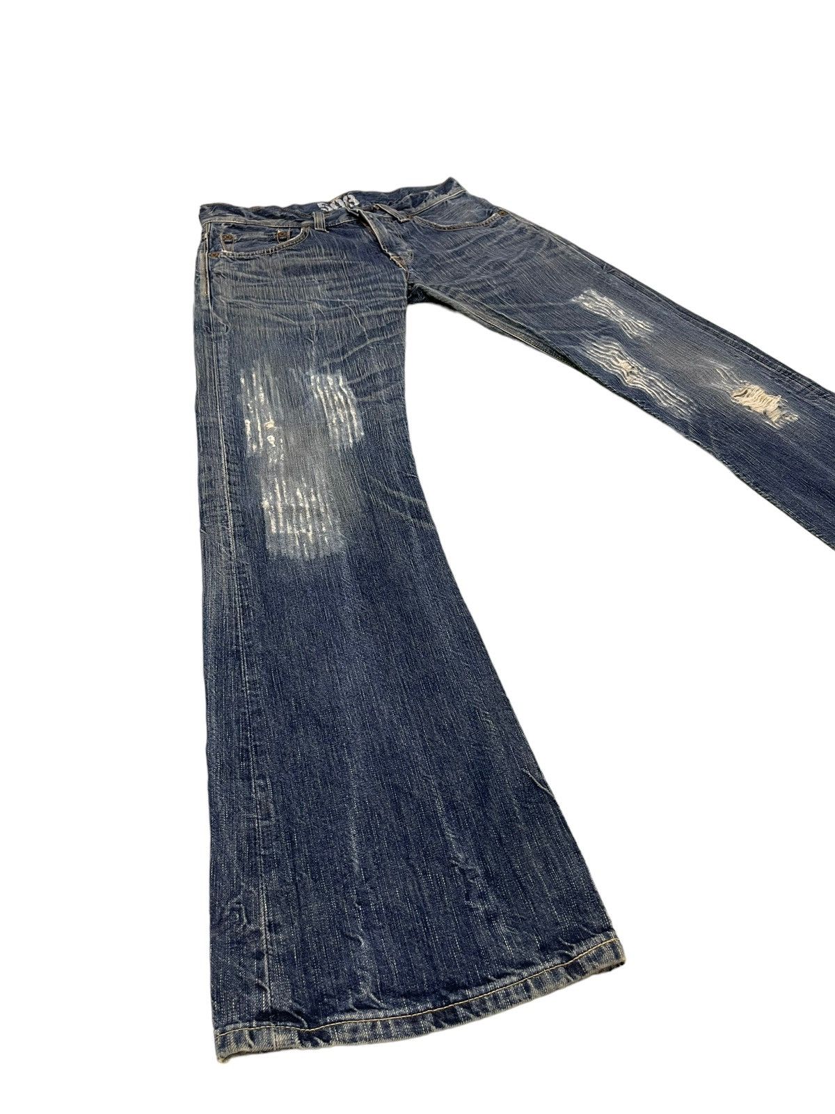 Edwin Flare Jeans Edwin Japan Distress Acid Wash Boot Cut 6🟦1 Size US 32 / EU 48 - 3 Thumbnail