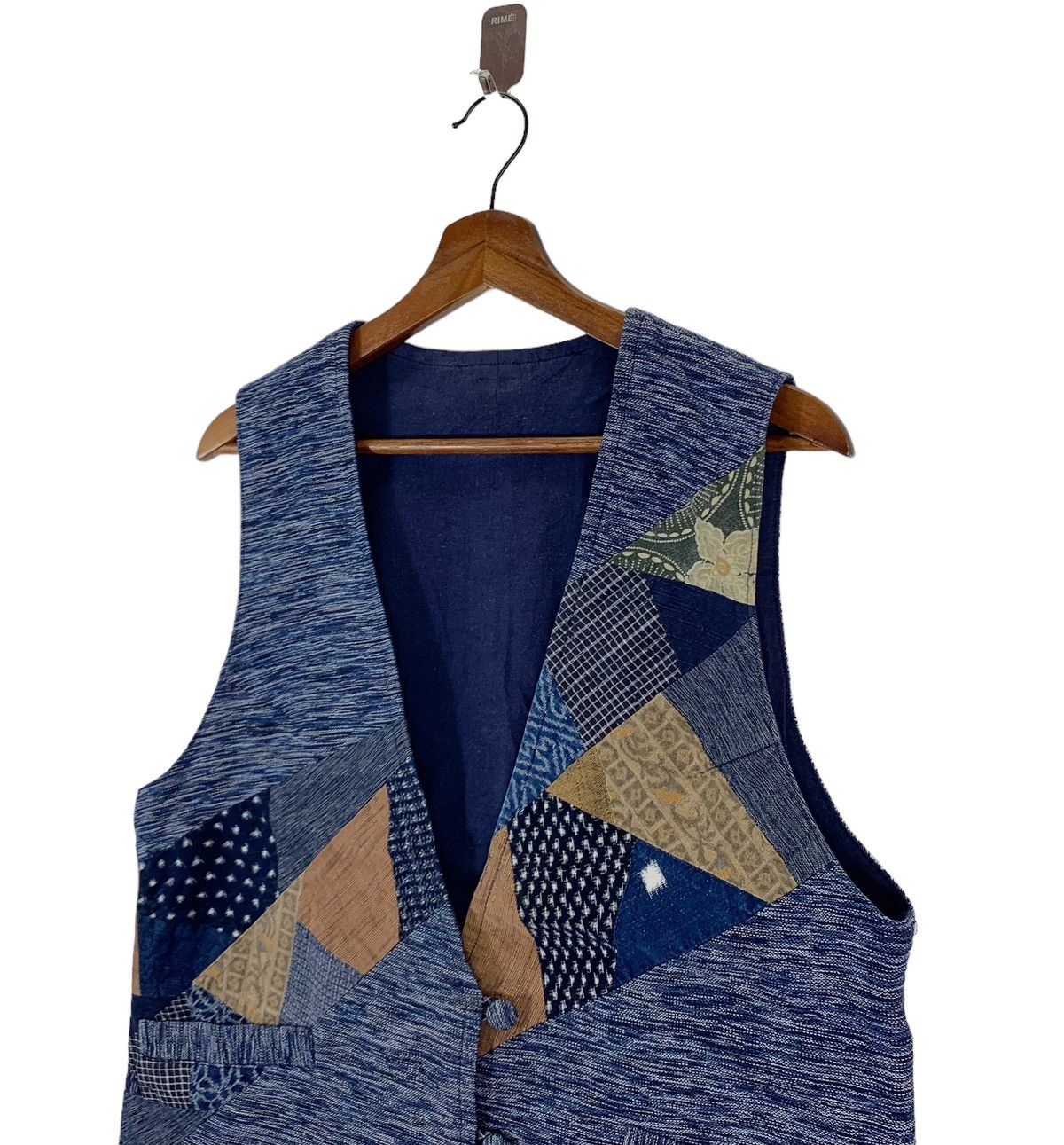 Indigo × Japanese Brand × Vintage Vintage Sassiko Boro Patchwork Vest Jacket Size US M / EU 48-50 / 2 - 4 Thumbnail