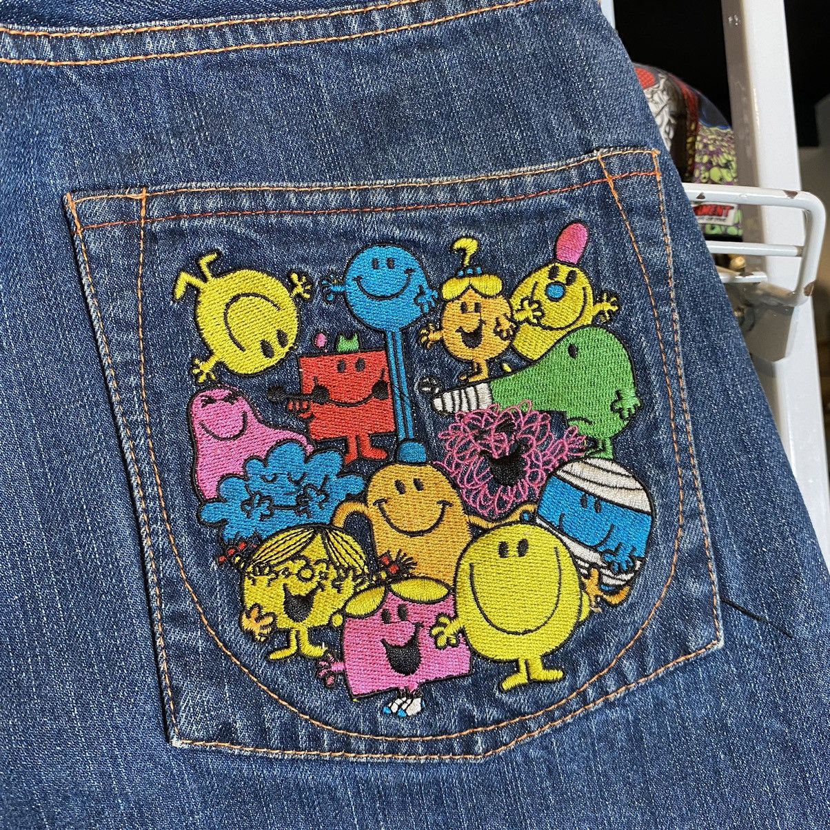 Japanese Brand Mr. Men little Miss embroidered pocket japan denim Size US 34 / EU 50 - 7 Thumbnail