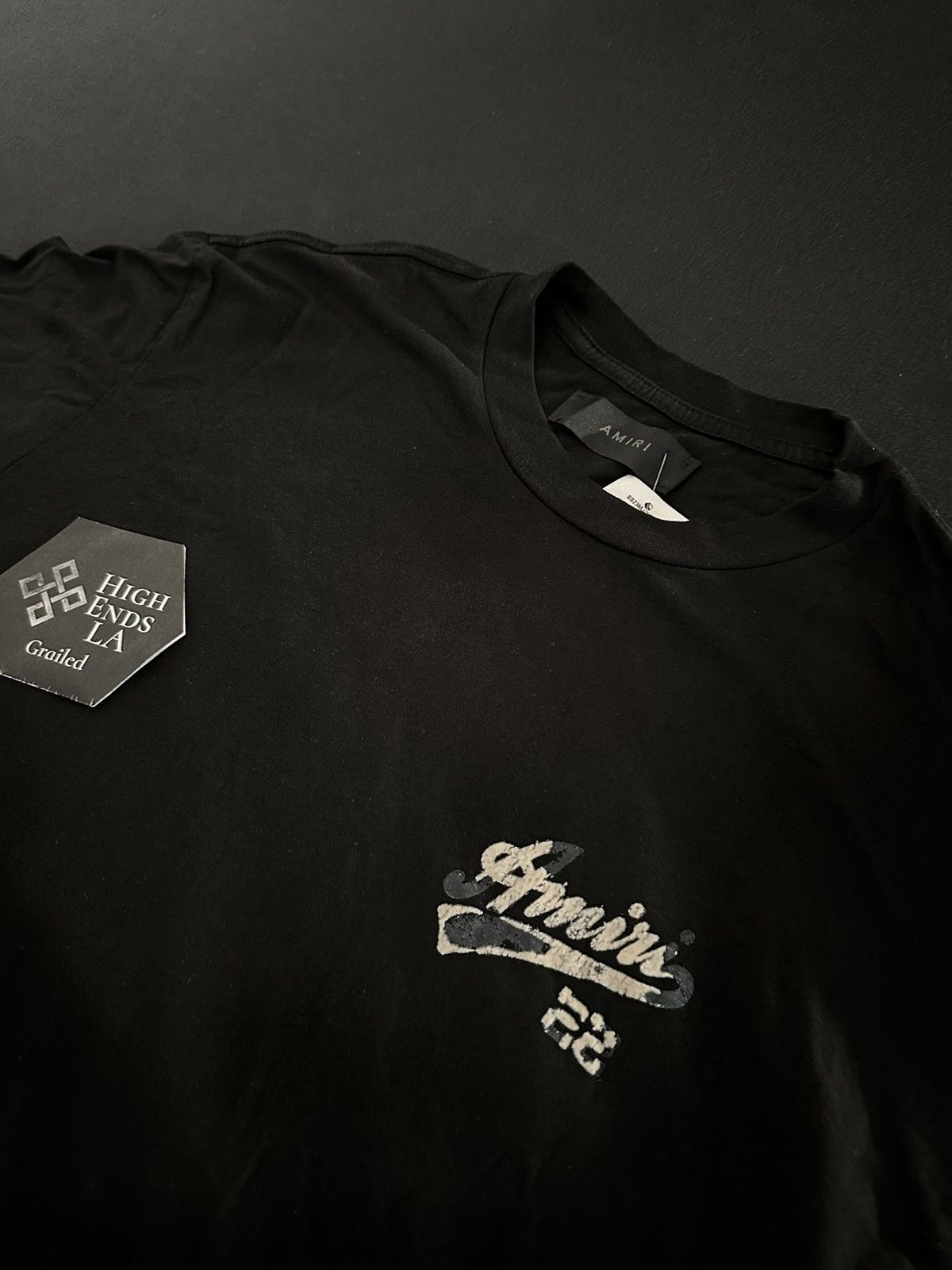 Amiri Amiri Black 22 Tee Flocked tee Size US M / EU 48-50 / 2 - 2 Thumbnail