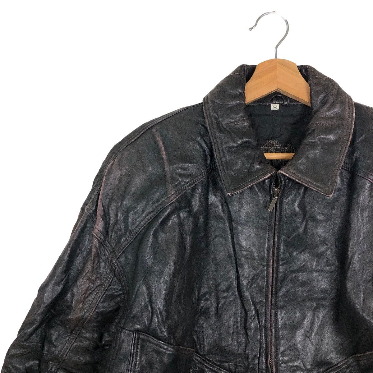 Japanese Brand VINTAGE BOMBER LEATHER JACKET HARAJUKU MOTHER Size US M / EU 48-50 / 2 - 6 Thumbnail
