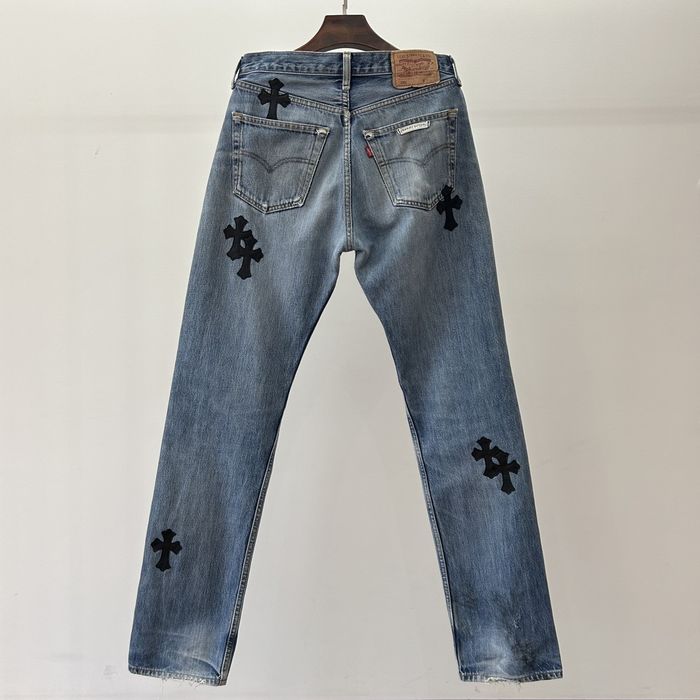 Chrome Hearts Chrome Hearts Levis 501 Patchwork Denim Jeans | Grailed