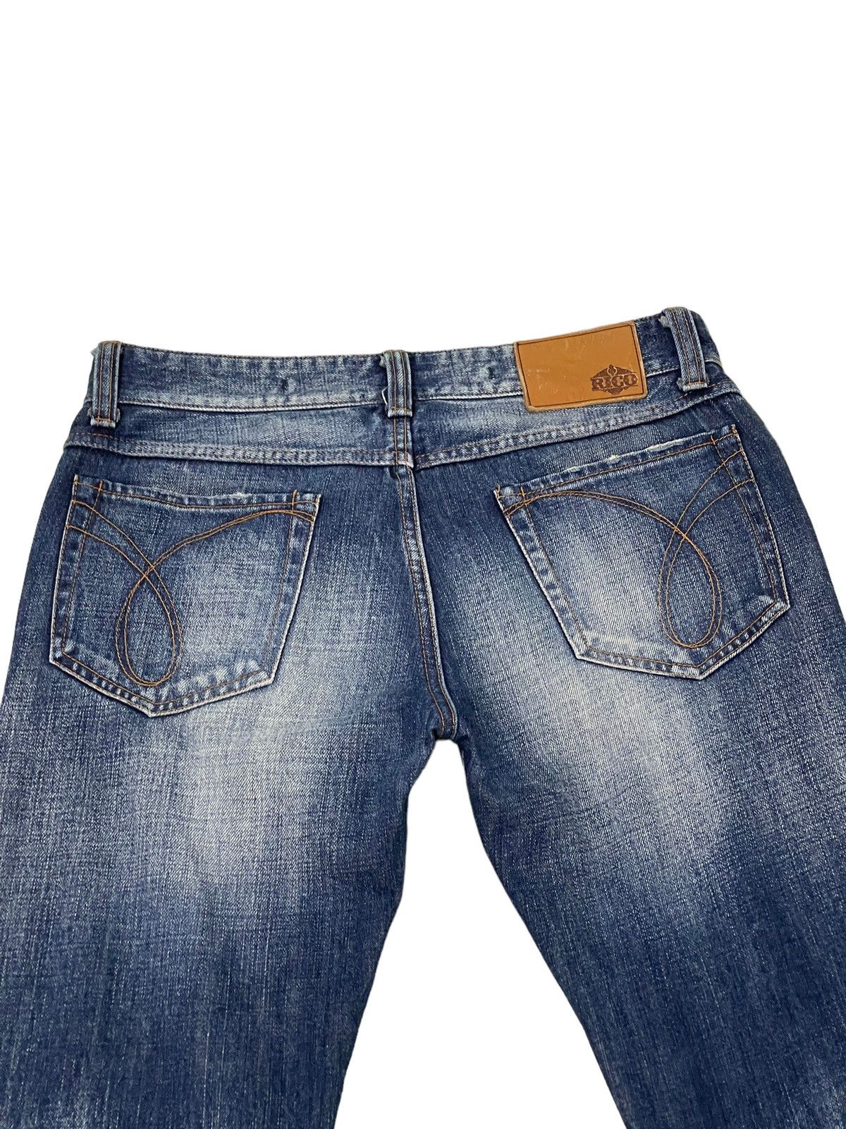 Japanese Brand Flare Jeans Rico Japan Distress Faded Low Rise Boot Cut 6🟦1 Size US 30 / EU 46 - 18 Thumbnail