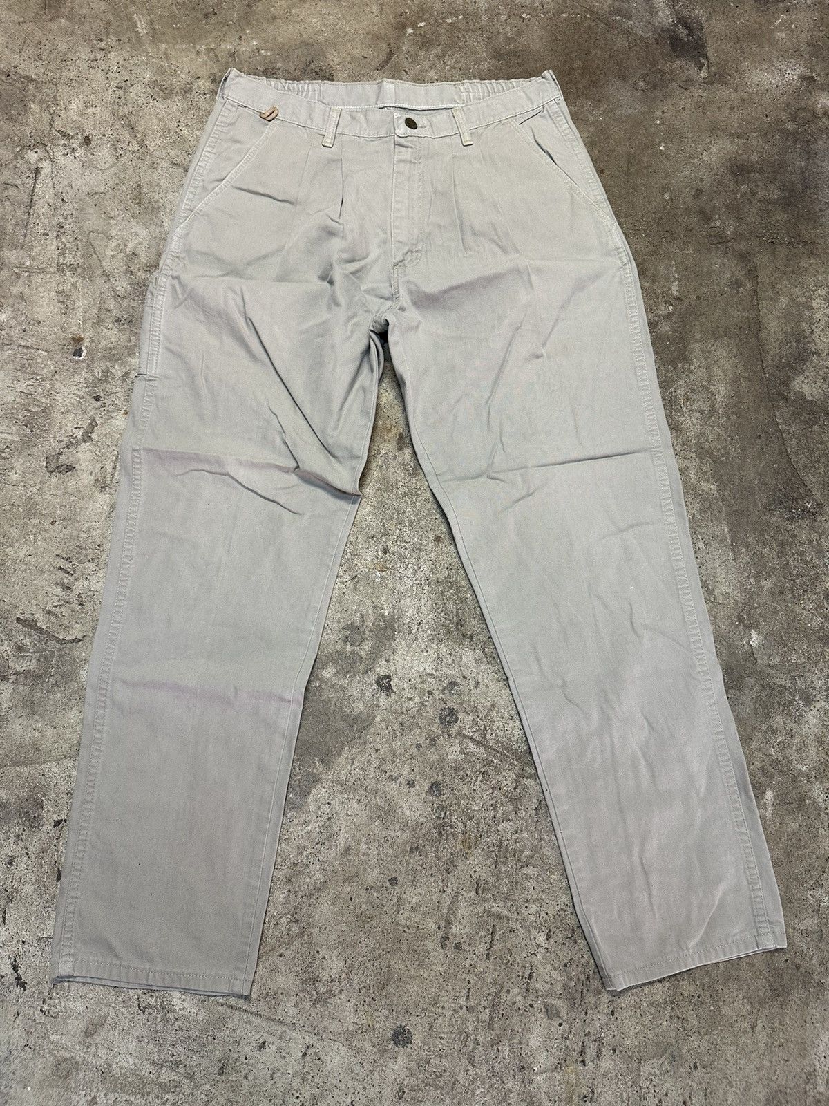 Wrangler VINTAGE PLEATED CARPENTER WRANGLER WORK KHAKIS BAGGY FIT | Grailed