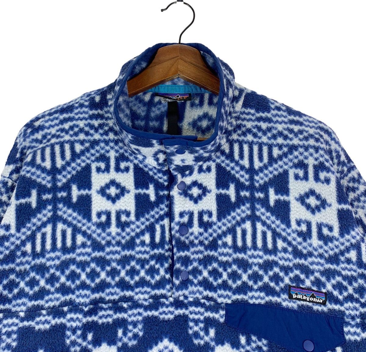 Patagonia × Vintage VINTAGE 90S PATAGONIA SYNCHILLA AZTEC TRIBAL FLEECE JACKET Size US M / EU 48-50 / 2 - 6 Thumbnail