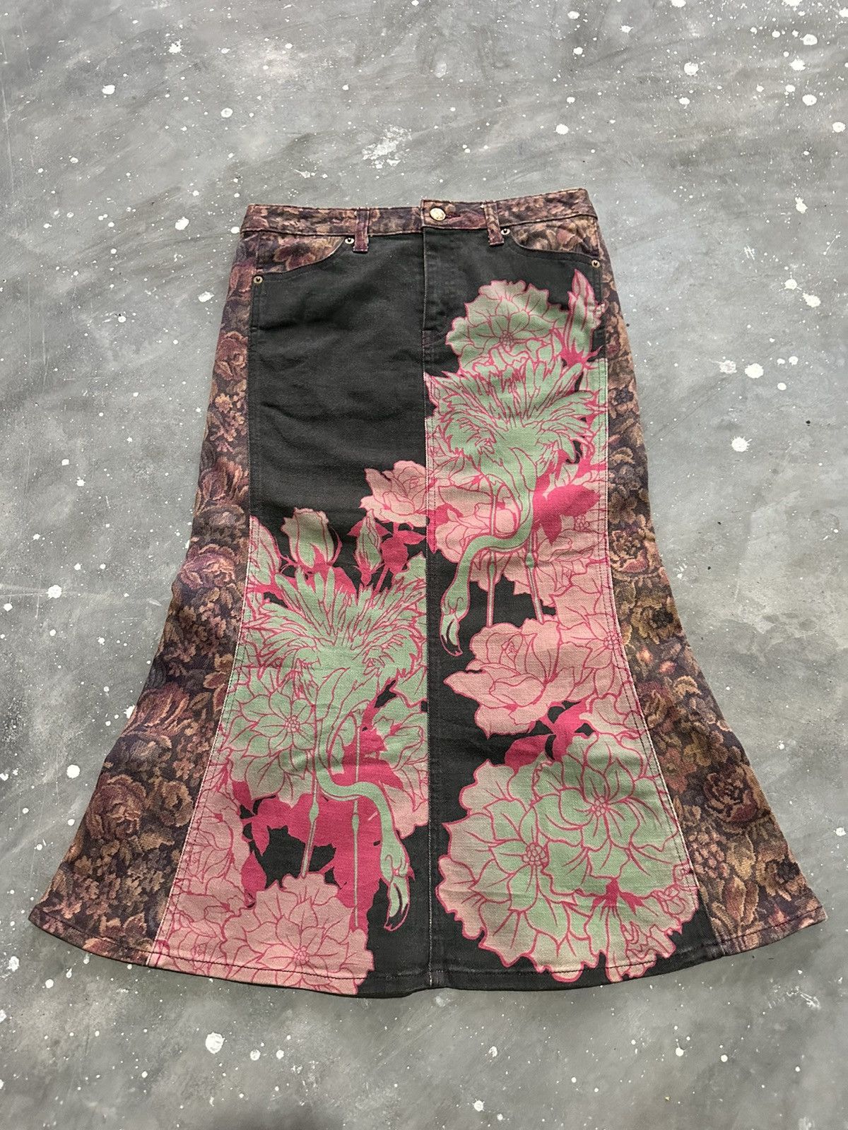 Japanese Brand Onetmonet Japanese Floral Skirt Size 28" / US 6 / IT 42 - 5 Thumbnail
