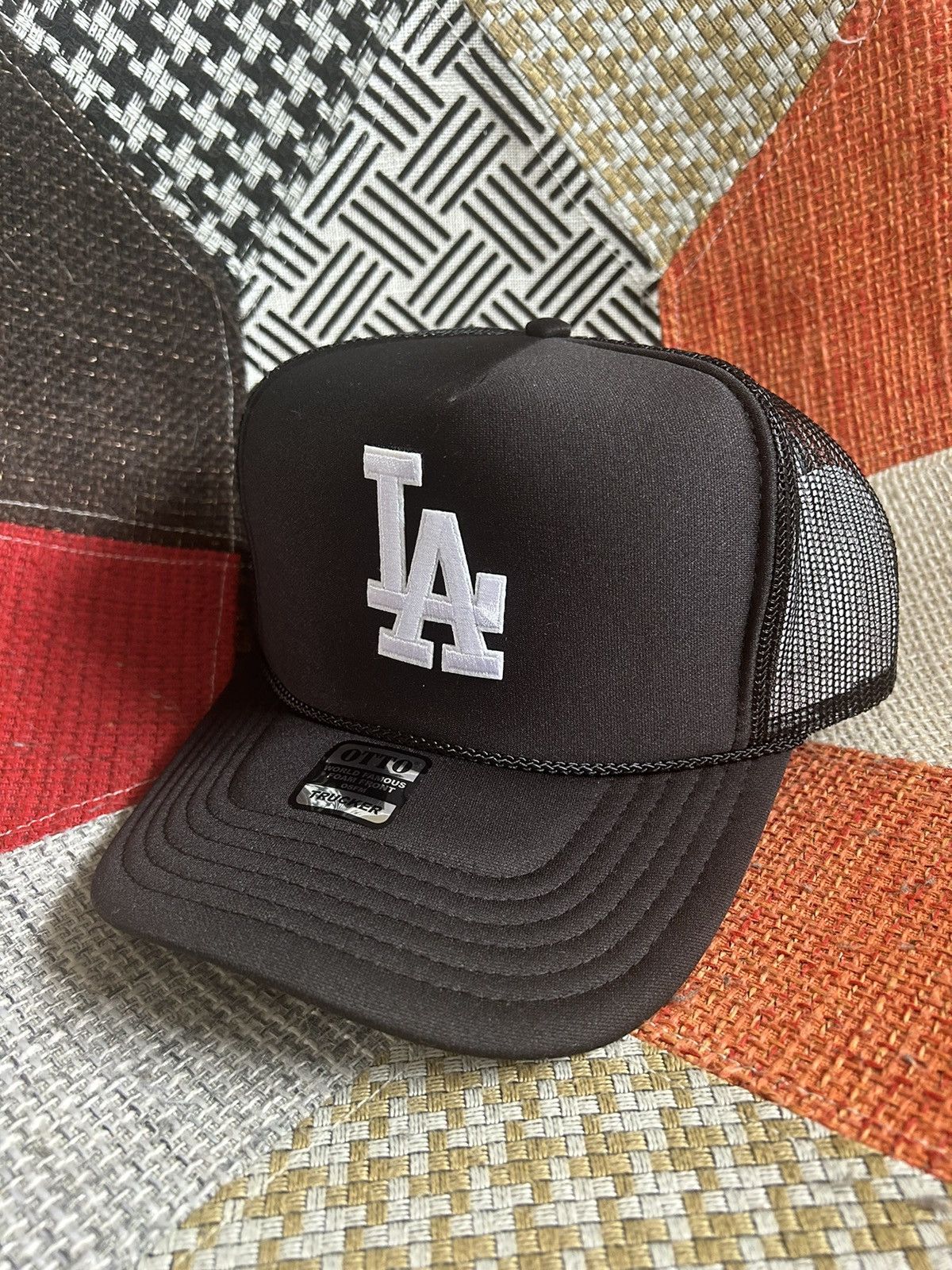 Streetwear LA Dodgers Black High Crown Trucker Hat Grailed