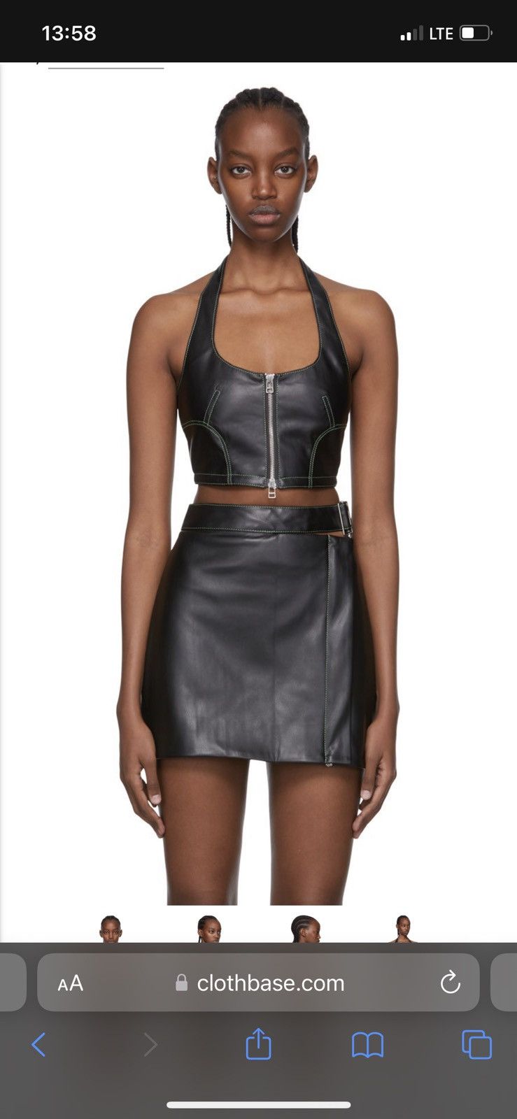 Eckhaus Latta contrast stitch zip up switch halter top nwt Size L / US 10 / IT 46 - 1 Thumbnail