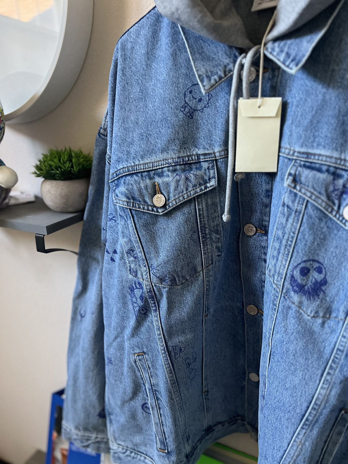 Vetements Vetements Scribbled Denim Jacket Hoodie Size US L / EU 52-54 / 3 - 3 Thumbnail